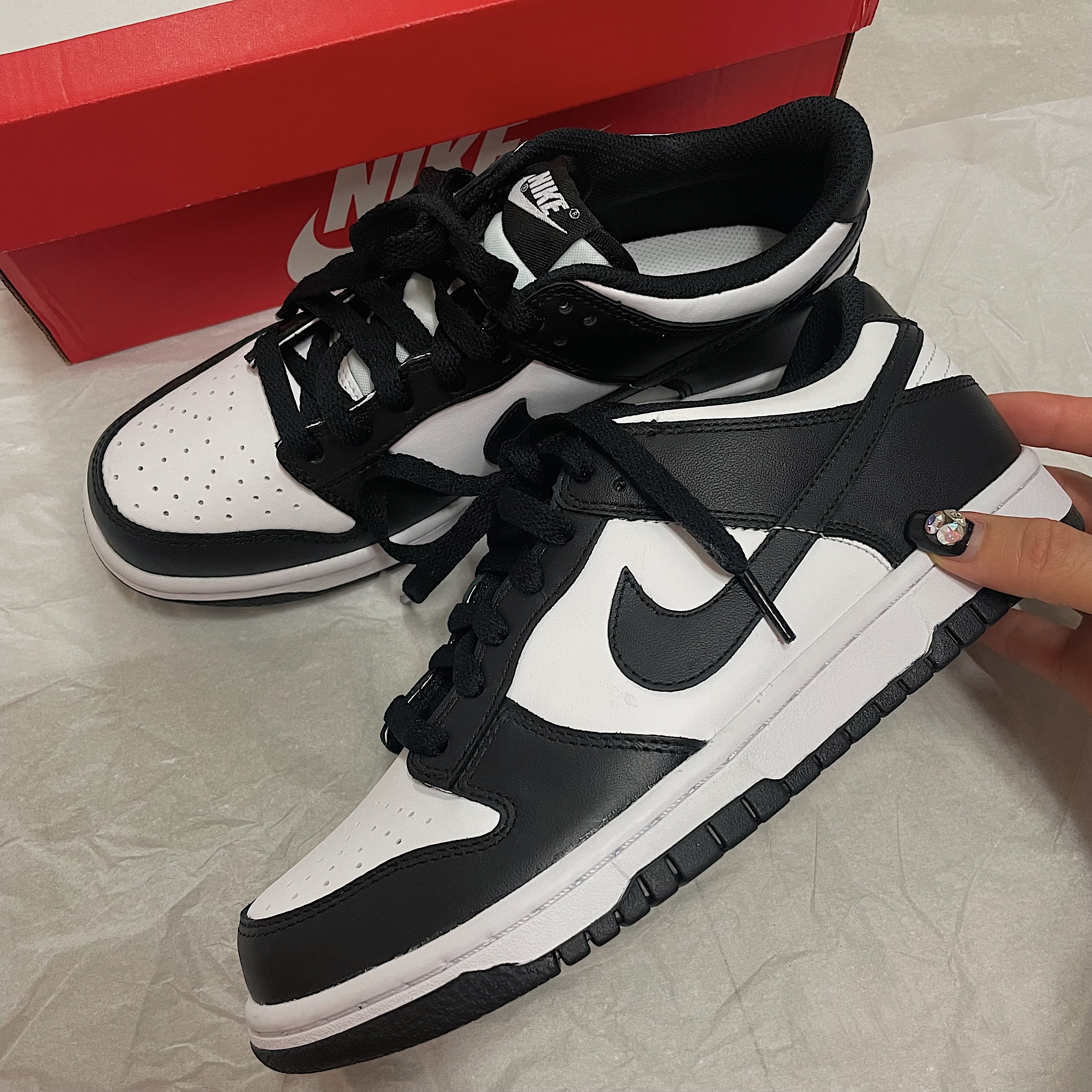 Nike Dunk Low Retro Black, (W) Nike Dunk Low Black 착용 스타일 - 5