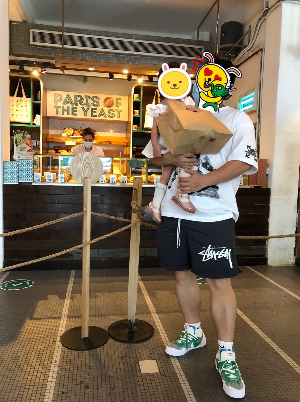 Nike x Sacai Blazer Low Classic Green, Nike x Stussy Water Shorts Off Noir 착용 스타일