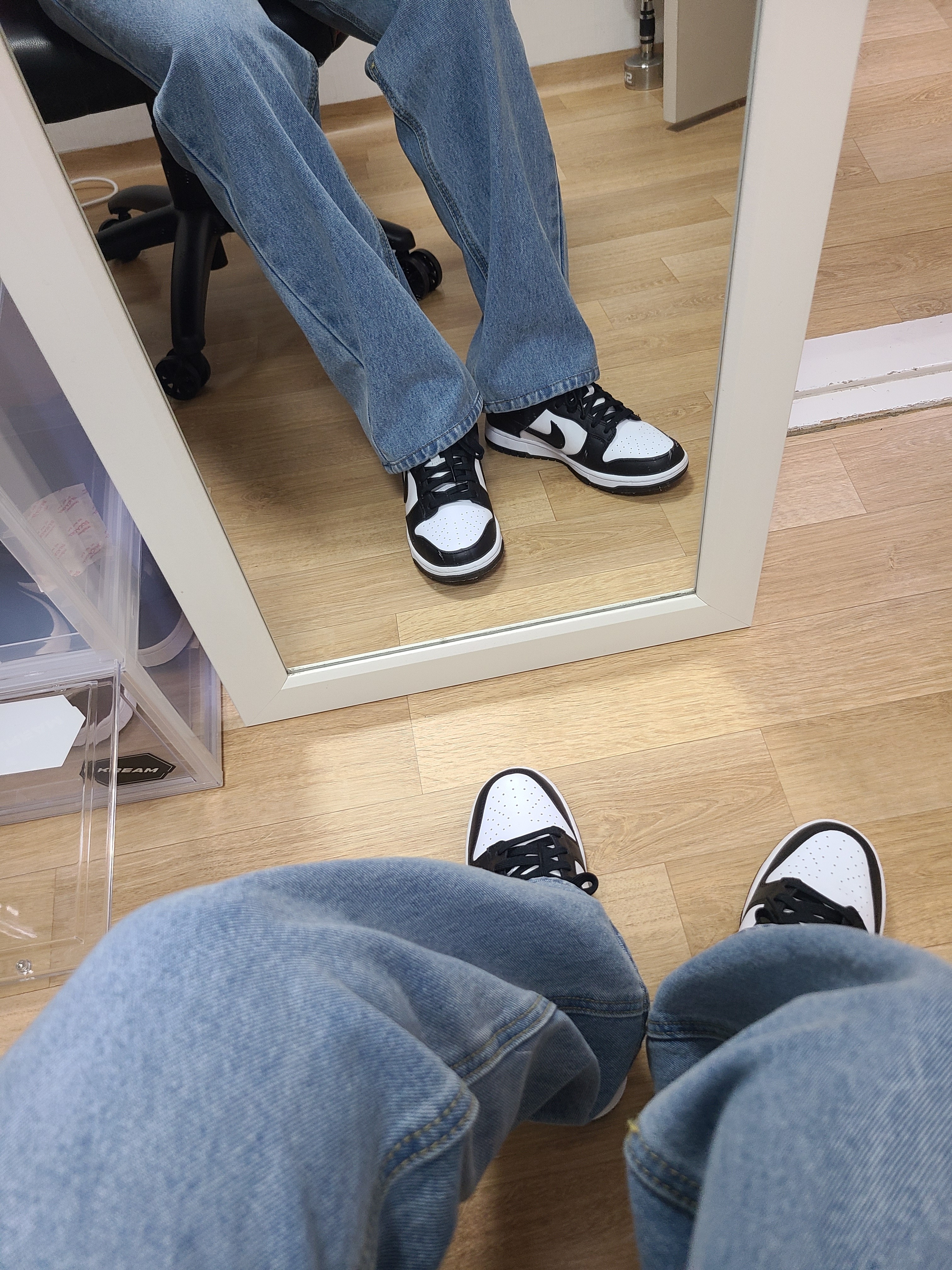 Nike Dunk Low Retro Black 착용 스타일 - 3
