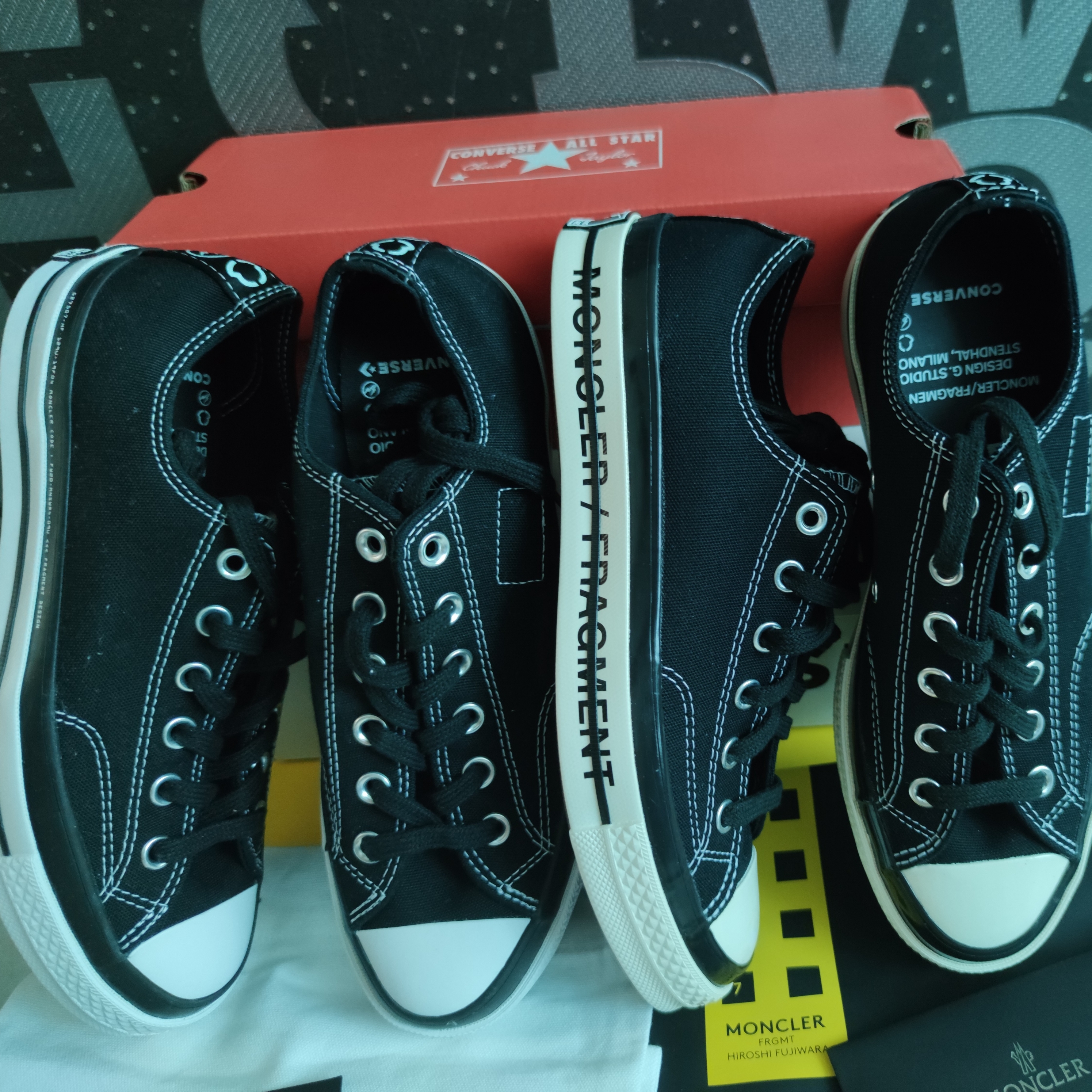 Converse x Moncler x Fragment Chuck 70 Ox Fraylor III Black, Converse x Moncler x Fragment Chuck 70 Ox Black 착용 스타일 - 2