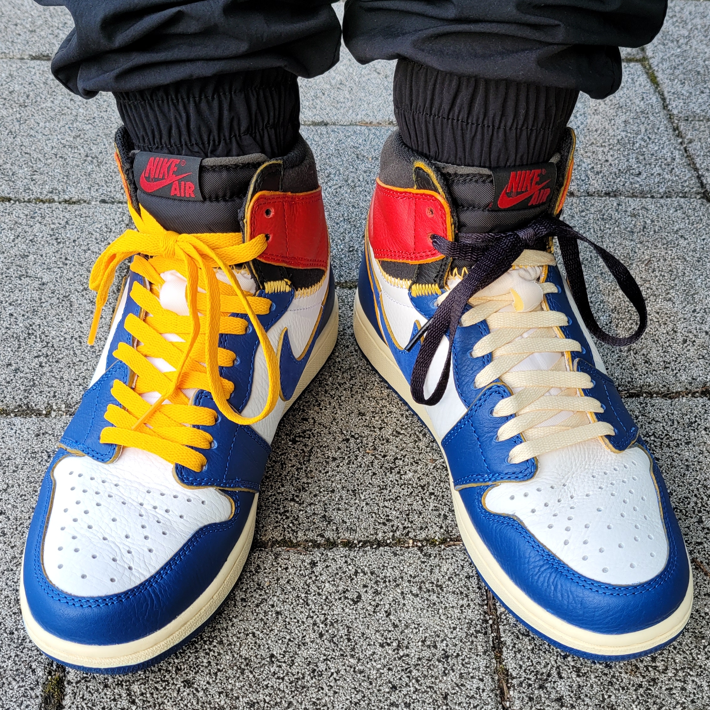 Jordan 1 x Union Retro High Blue Toe 착용 스타일 - 1
