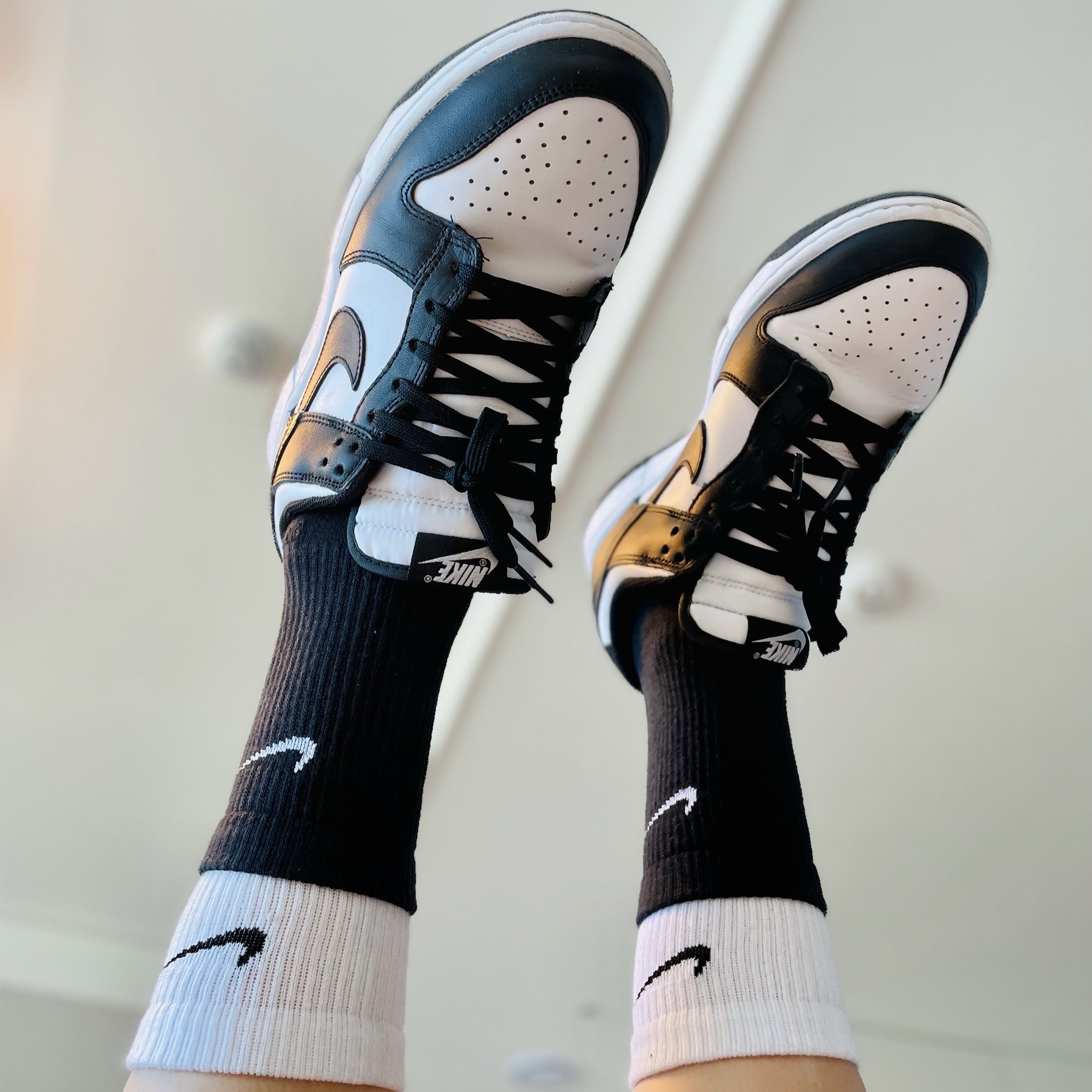 Nike Dunk Low Retro Black, (W) Nike Dunk Low Black 착용 스타일