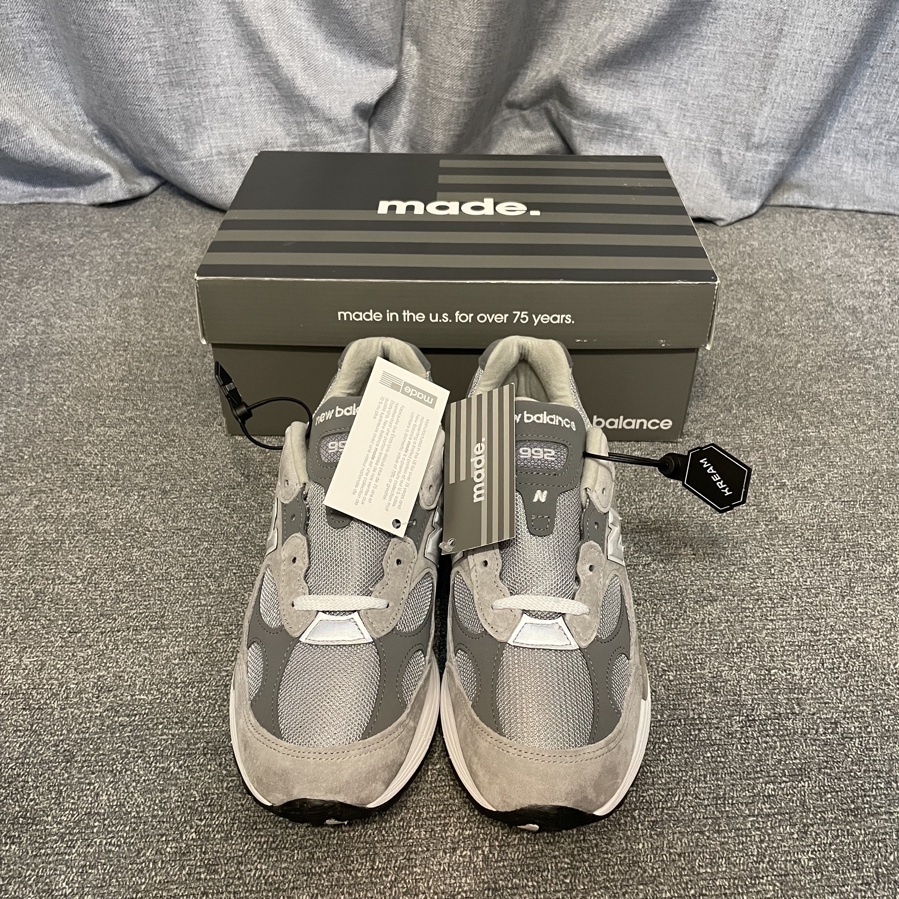 New Balance 992 Made in USA Grey - D Standard 착용 스타일 - 5
