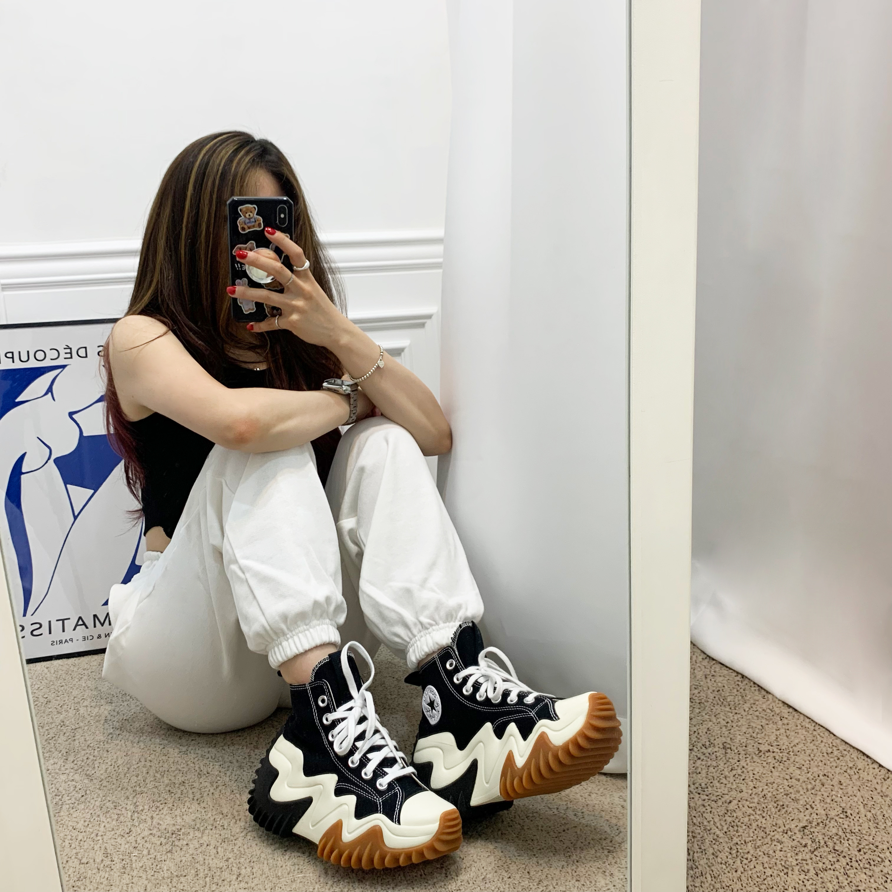 Converse Run Star Motion High Black 착용 스타일 - 3