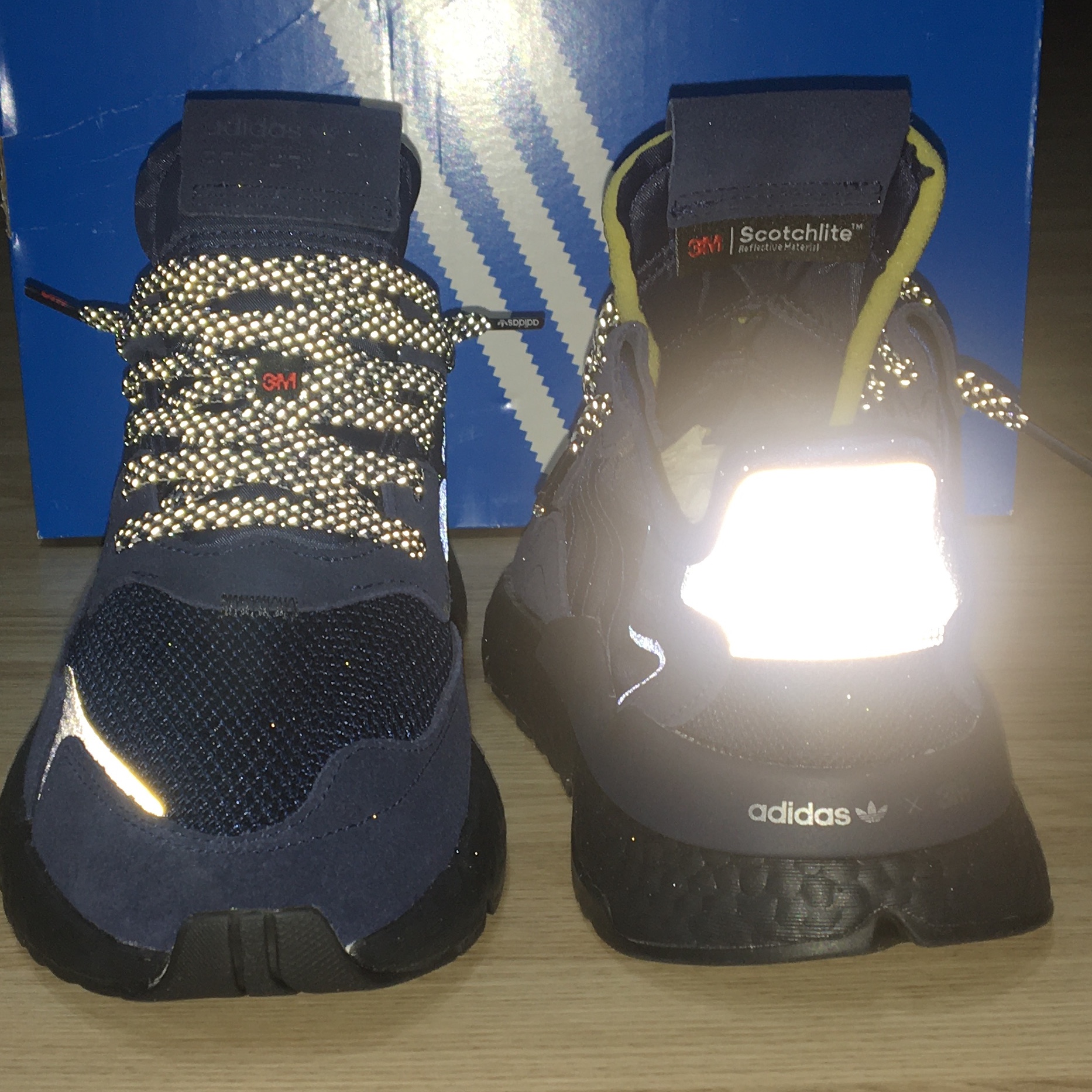 (W) Adidas Nite Jogger 3M Raw White 착용 스타일 - 5