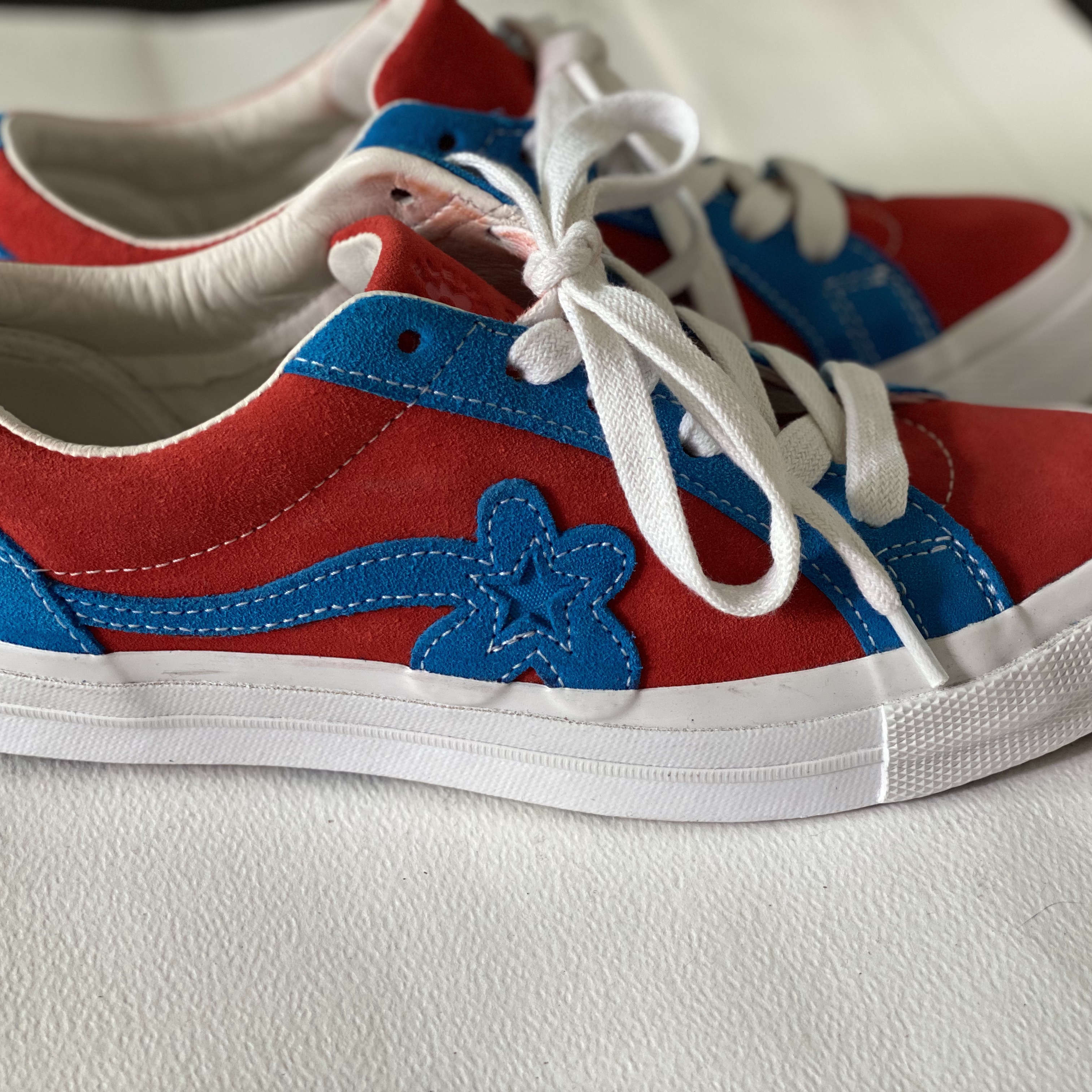 Converse x Golf le Fleur One Star Ox Red Blue 착용 스타일 - 3