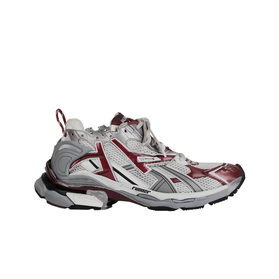 발렌시아가 러너 스니커즈 그레이 버건디