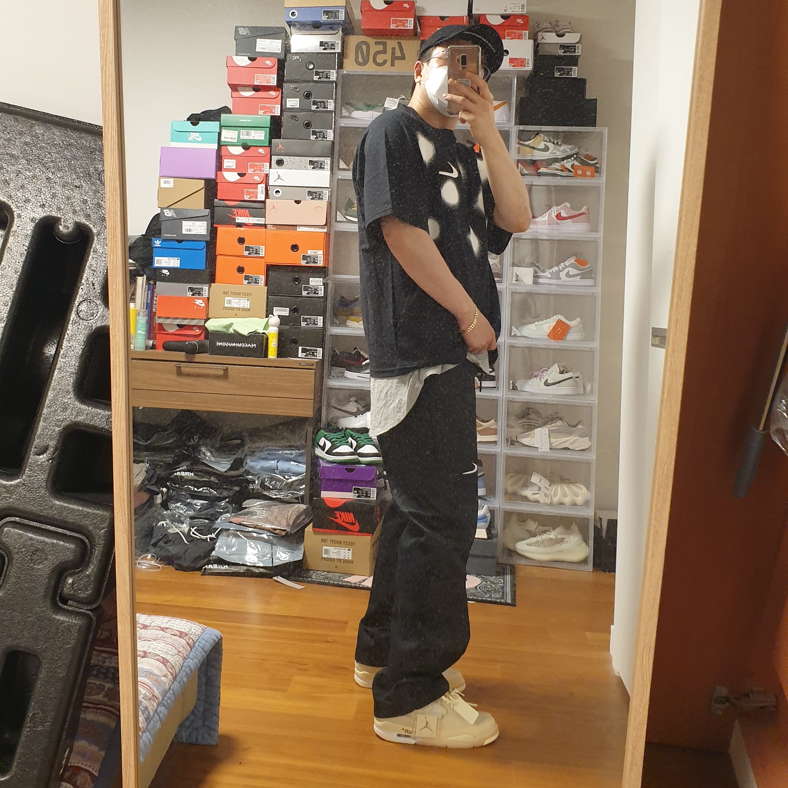 Nike x Off-White NRG Short Sleeve T-Shirt Black, Nike x Off-White NRG Pants Black 착용 스타일 - 3