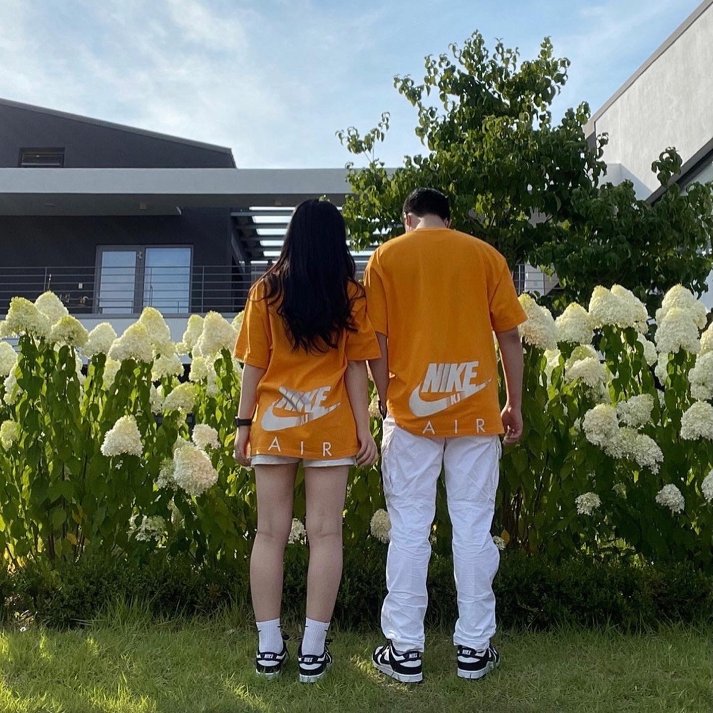 Nike x Kim Jones Oversized T-Shirt Circuit Orange - US/EU, Nike Dunk Low Retro Black 착용 스타일 - 2