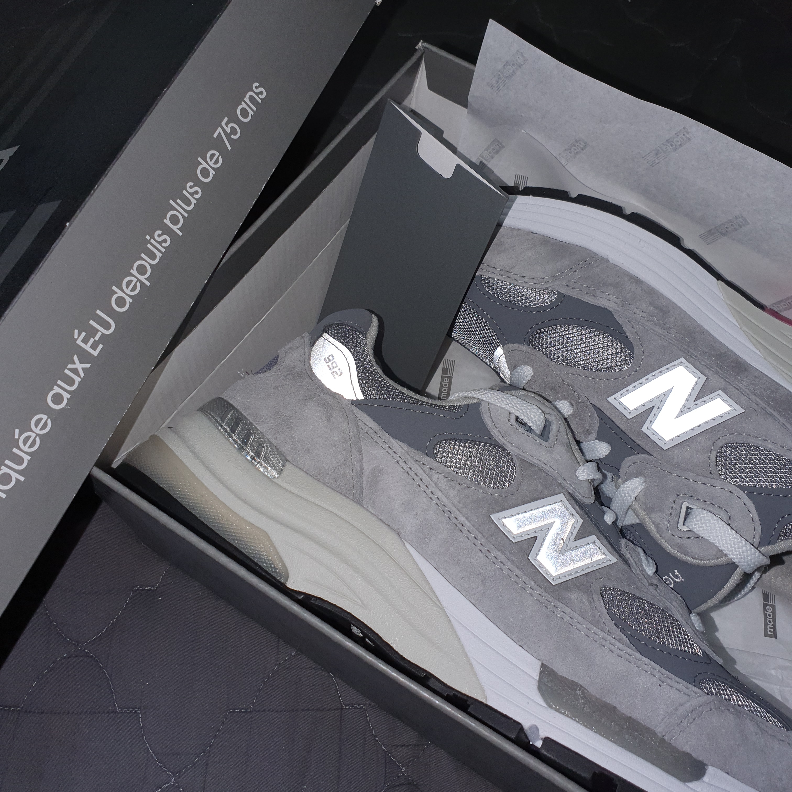 New Balance 992 Made in USA Grey - D Standard 착용 스타일