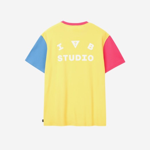아이앱 스튜디오 x 게스 컬러 블록 티셔츠 옐로우
