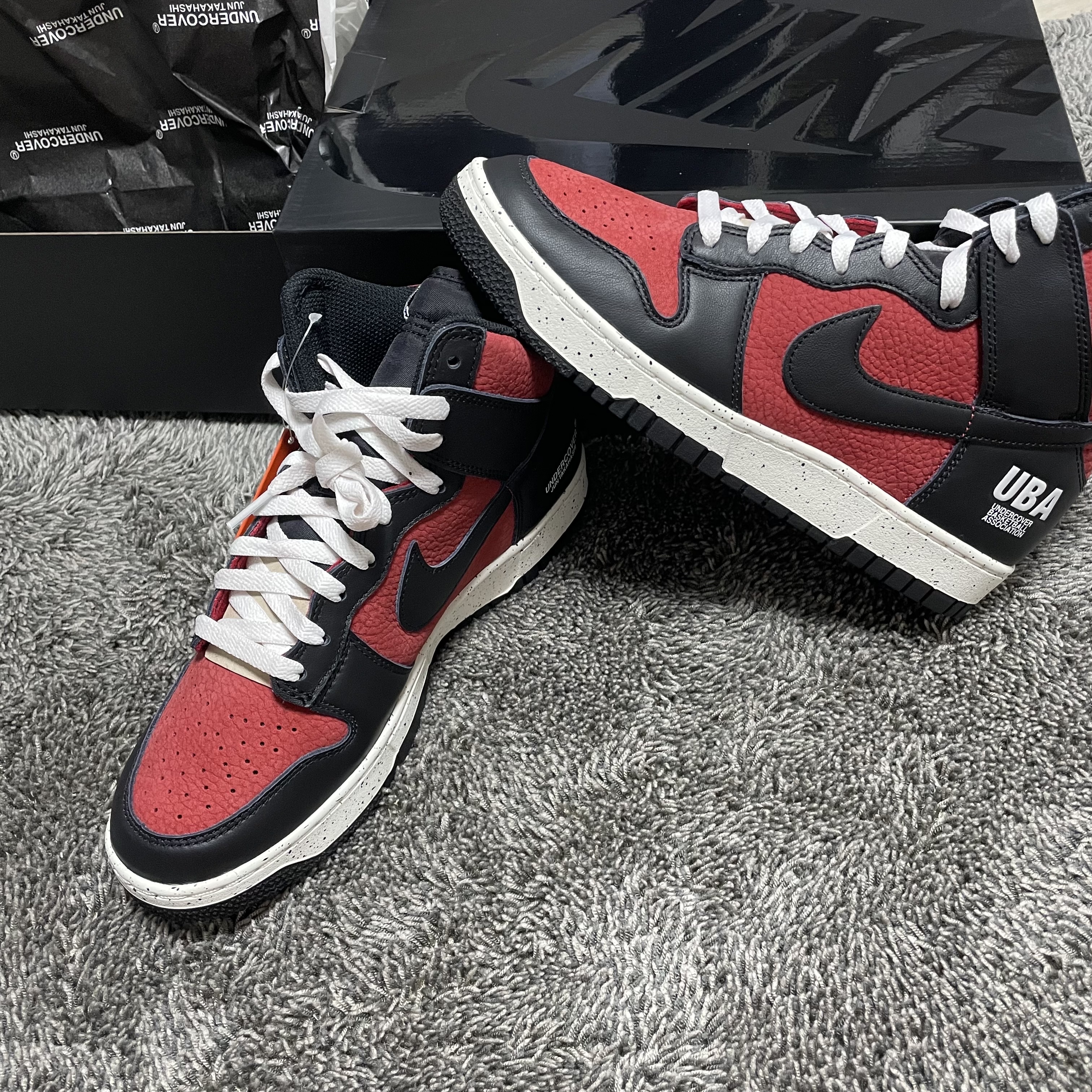 Nike x Undercover Dunk High 1985 Gym Red 착용 스타일 - 1