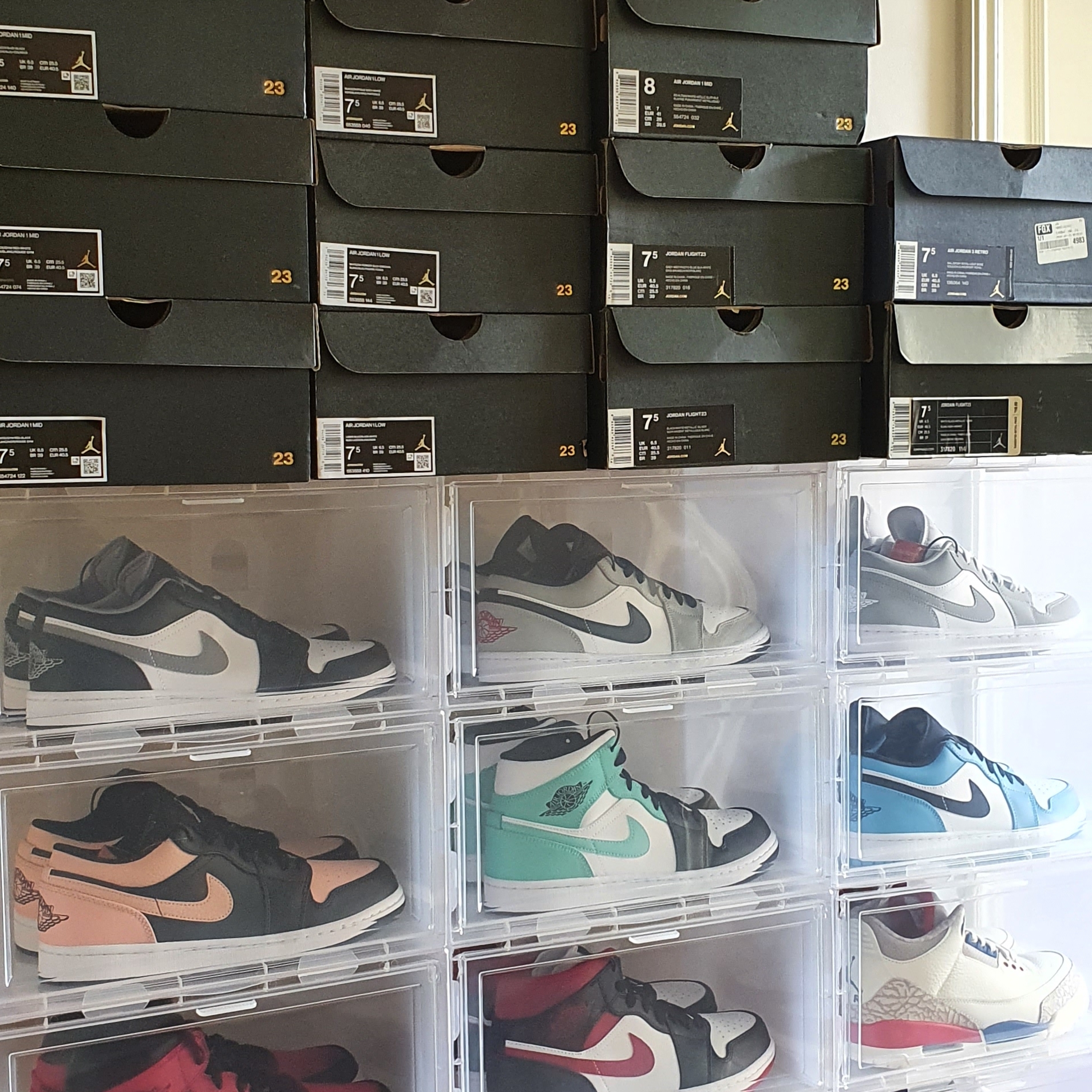 (W) Jordan 1 Low White Wolf Grey, Jordan 1 Low Light Smoke Grey 착용 스타일