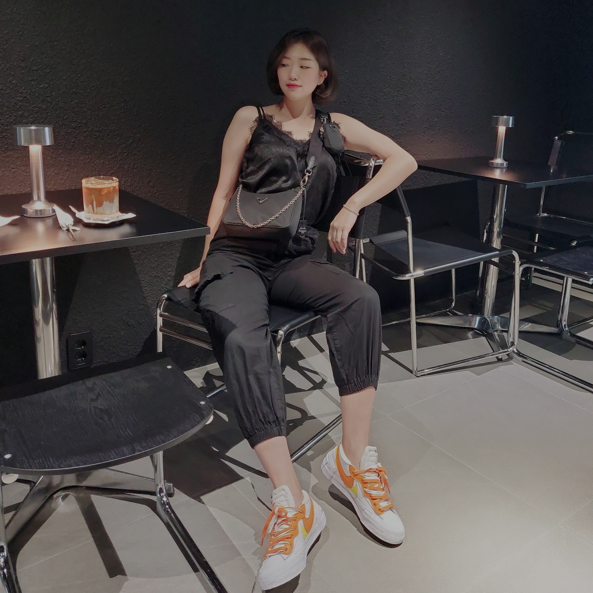 Nike x Sacai Blazer Low Magma Orange 착용 스타일