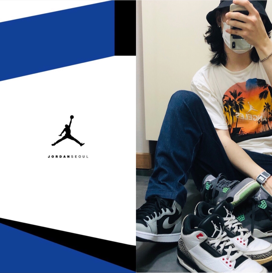 Jordan 3 Retro Infrared 23, Jordan 4 Retro Green Glow 착용 스타일