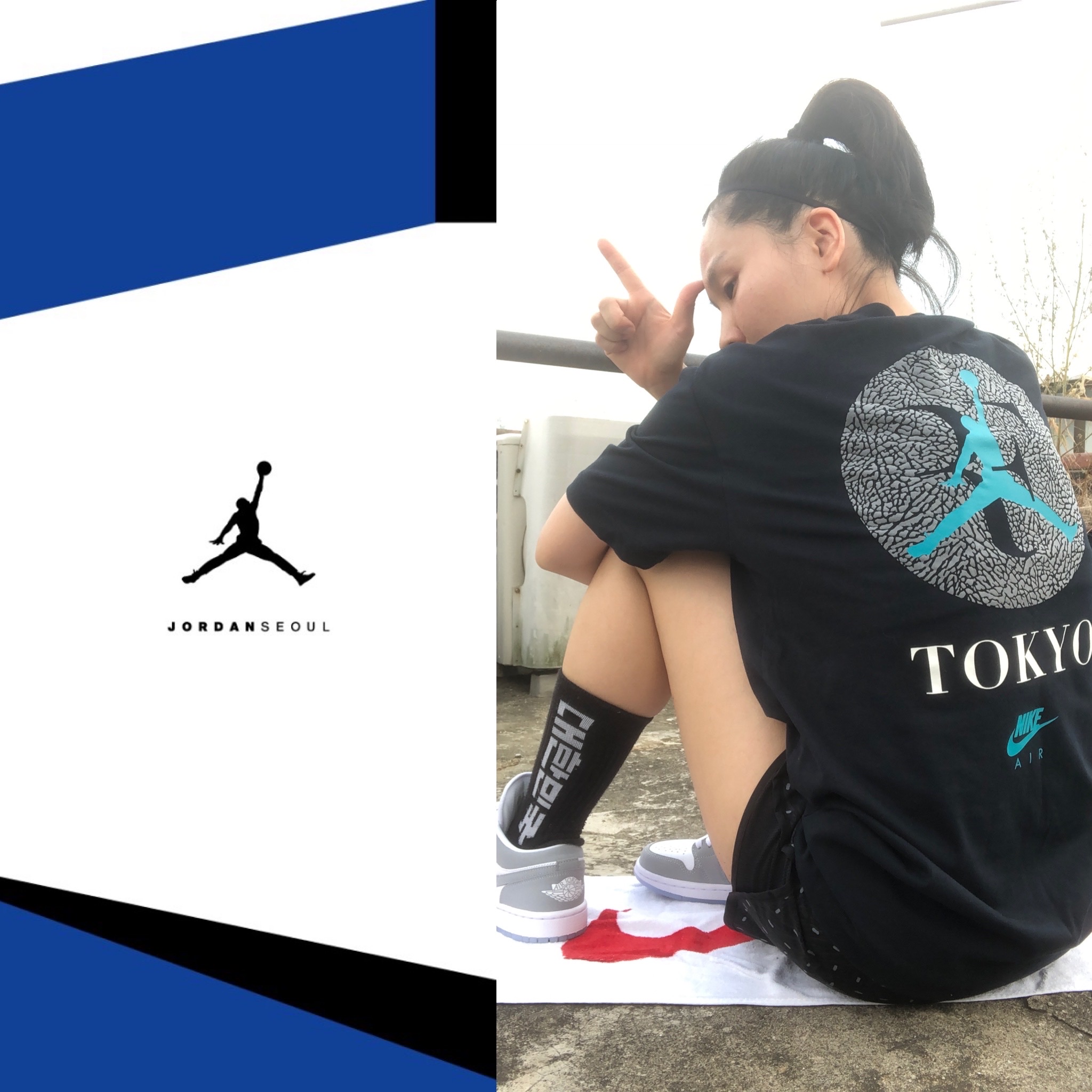 (W) Jordan 1 Low White Wolf Grey 착용 스타일