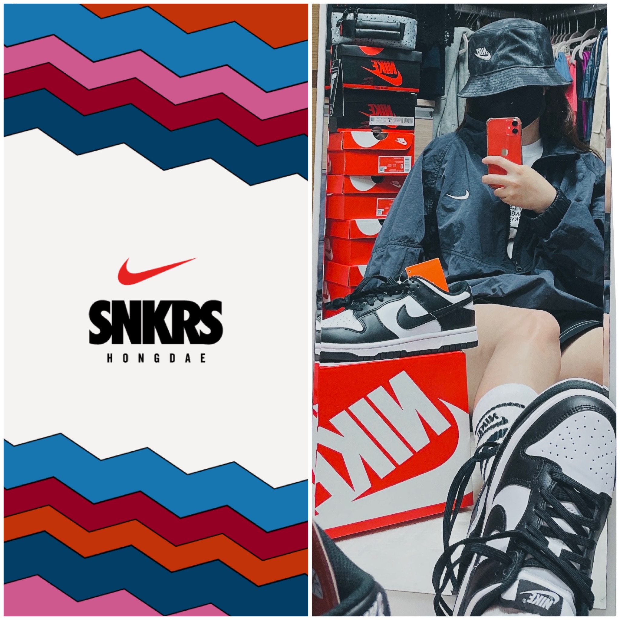 (W) Nike Dunk Low Black 착용 스타일 - 3