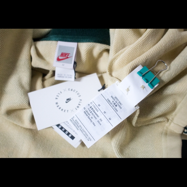 Nike x Cactus Plant Flea Market Long Sleeve Polo Natural - Asia 착용 스타일 - 5