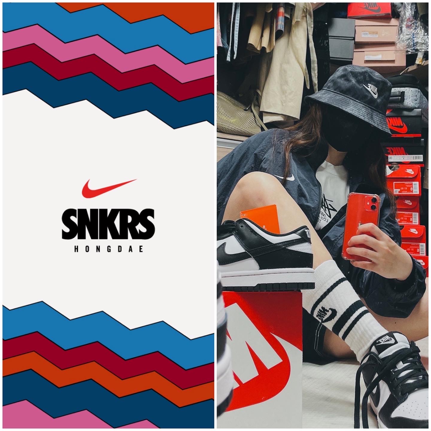 (W) Nike Dunk Low Black 착용 스타일 - 2