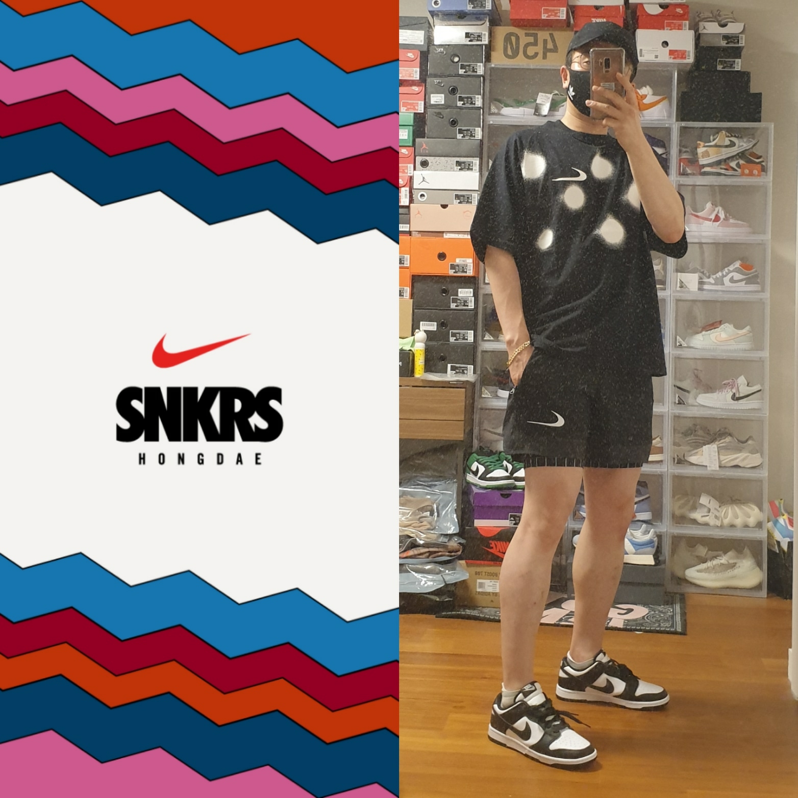 Nike x Off-White NRG Short Sleeve T-Shirt Black, Nike x Off-White NRG Shorts Black 착용 스타일 - 1