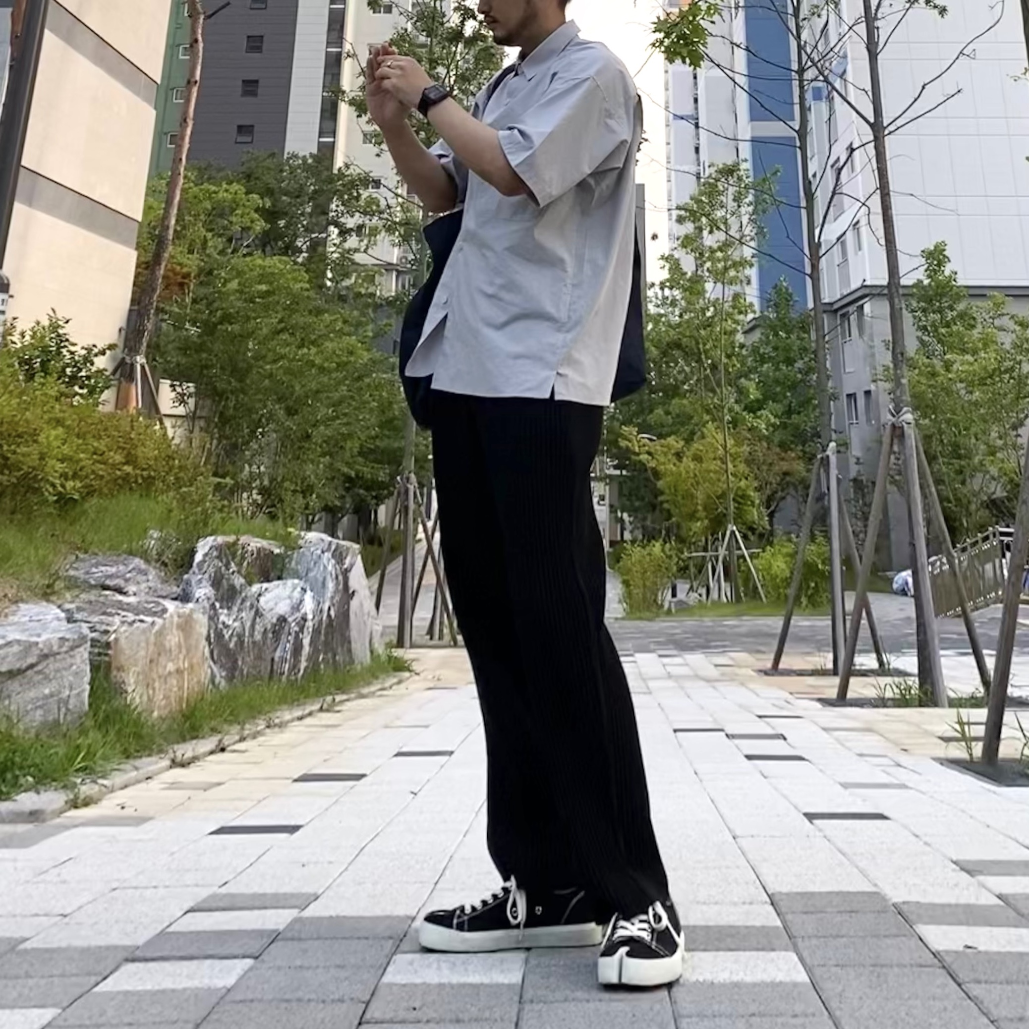 Maison Margiela Tabi Low Black 착용 스타일 - 1