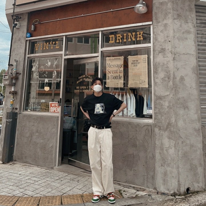 Nike x Off-White Dunk Low Pine Green 착용 스타일