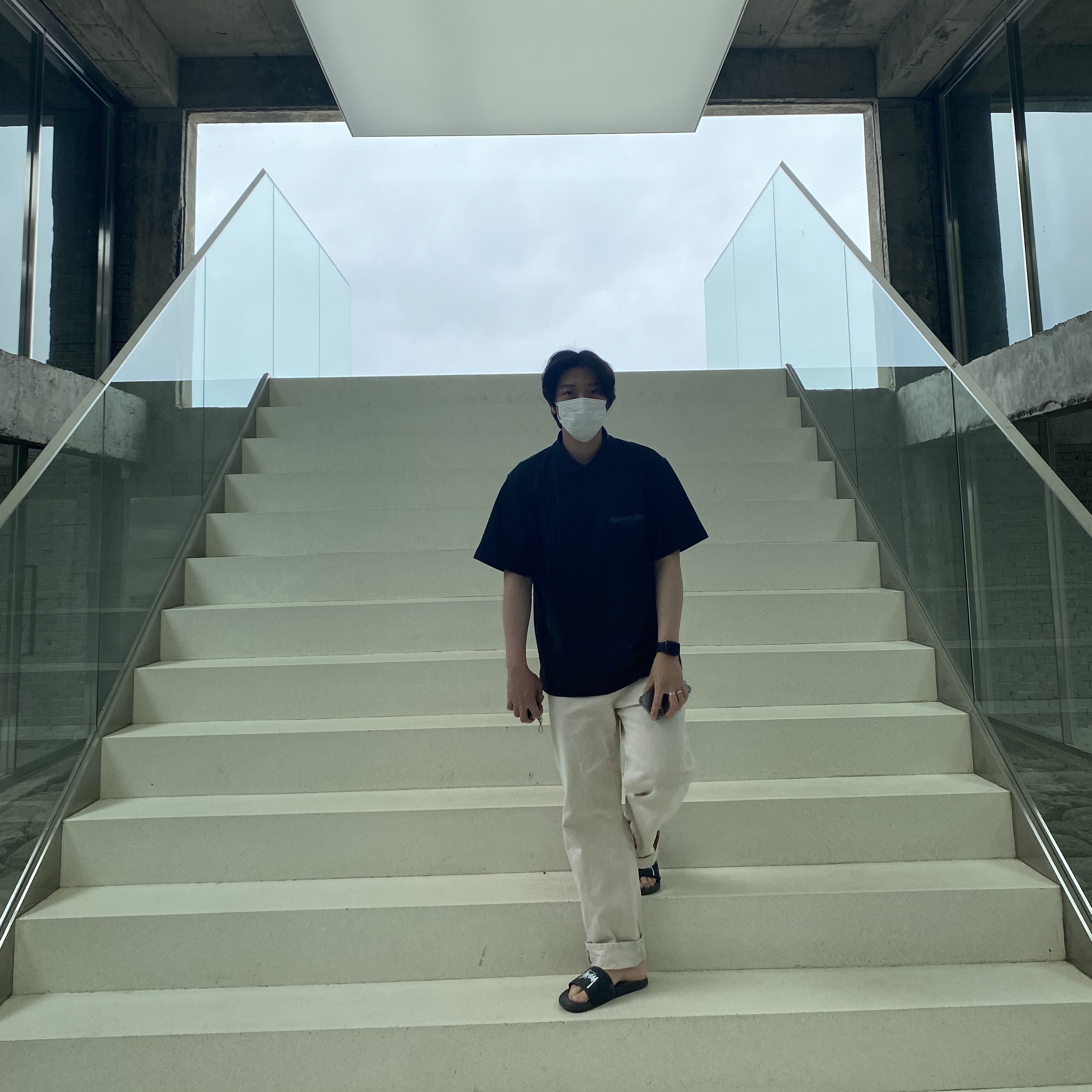 Essentials Short Sleeve Boxy Polo Dark Slate/Stretch Limo/Black - 20SS, Nike x Stussy Benassi Slide Off Noir 착용 스타일