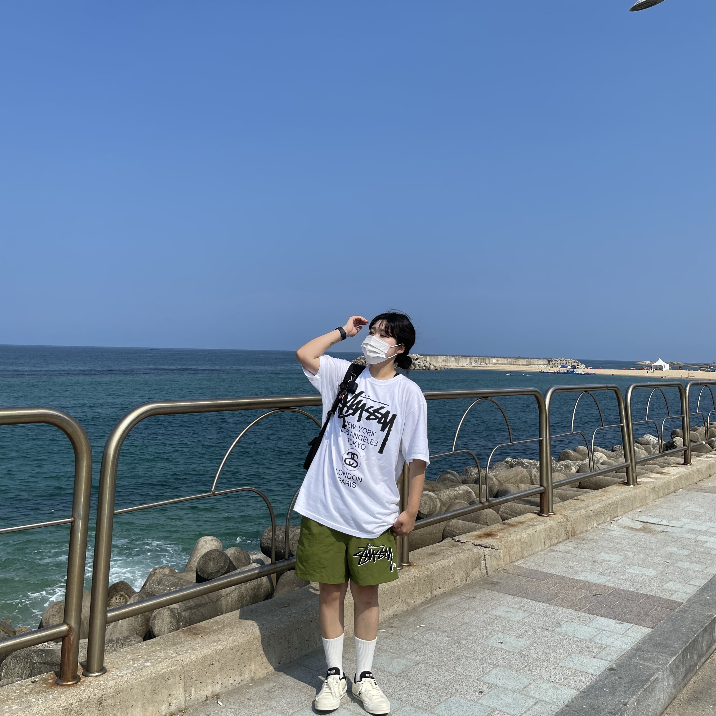 Stussy World Tour T-Shirt White 착용 스타일