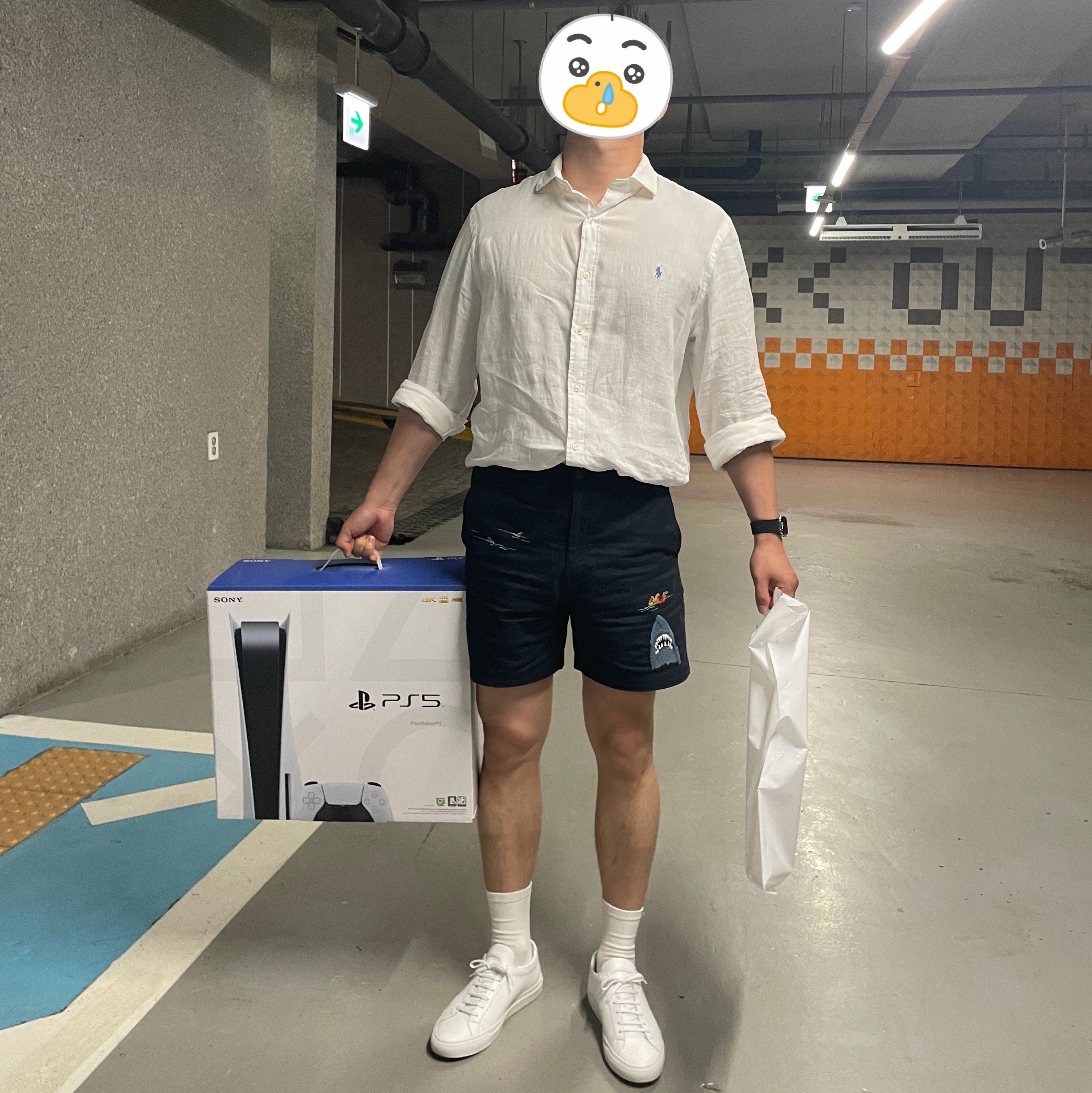 Common Projects Original Achilles Low White, Playstation 5 Blu-ray Edition (SIEK 220V) 착용 스타일