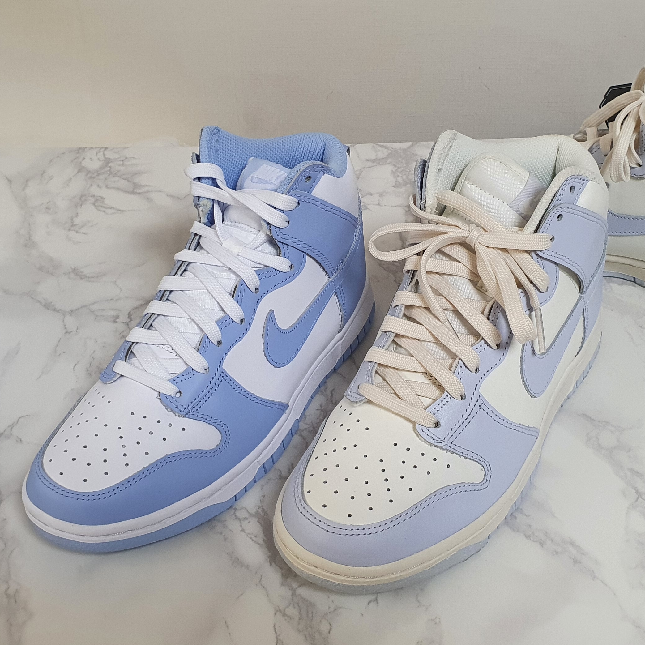 (W) Nike Dunk High Aluminum, (W) Nike Dunk High Football Grey 착용 스타일 - 3