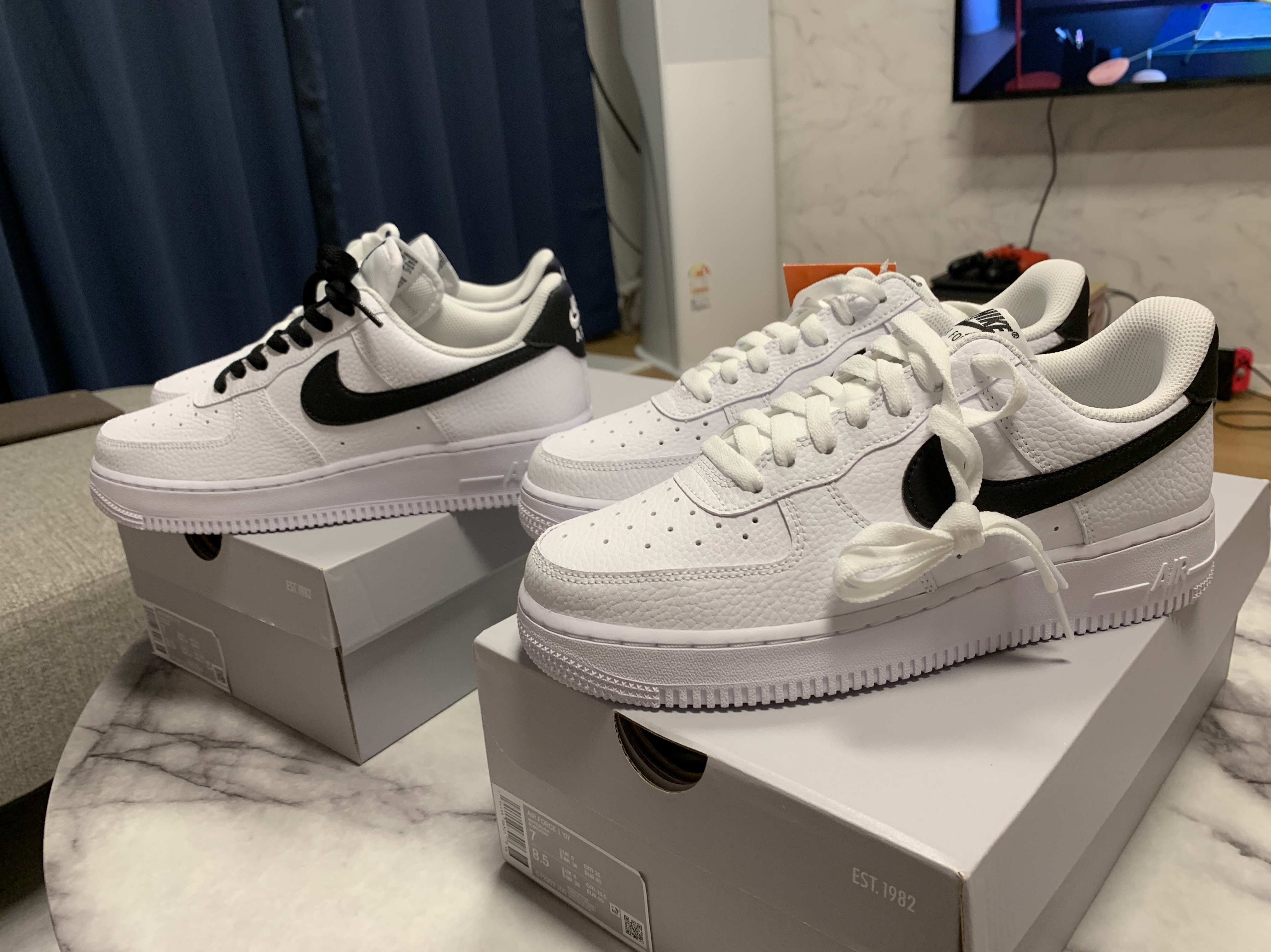 Nike Air Force 1 '07 White Black 착용 스타일 - 3