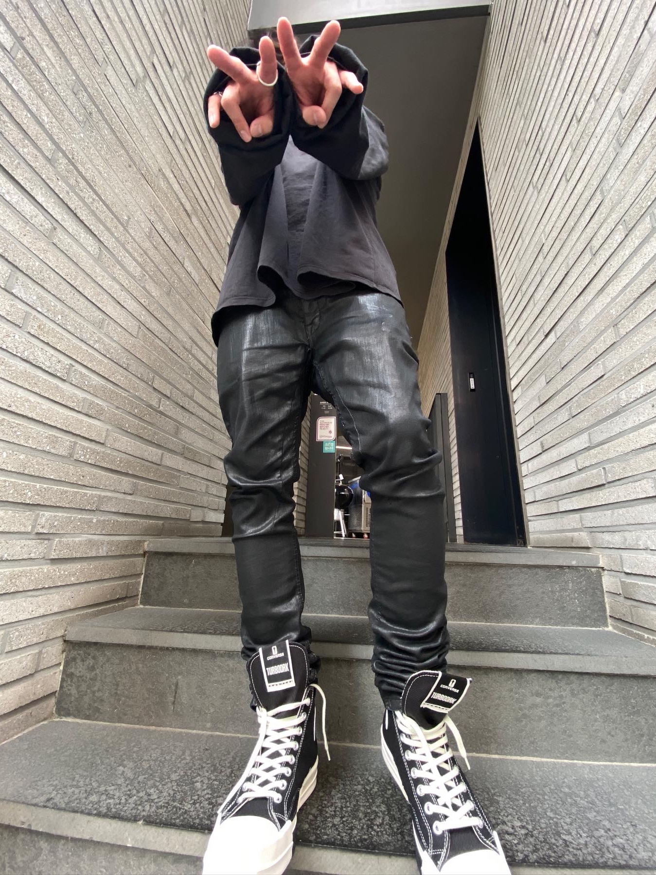 Converse x Drkshdw Turbodrk Chuck 70 Hi Black 착용 스타일 - 1