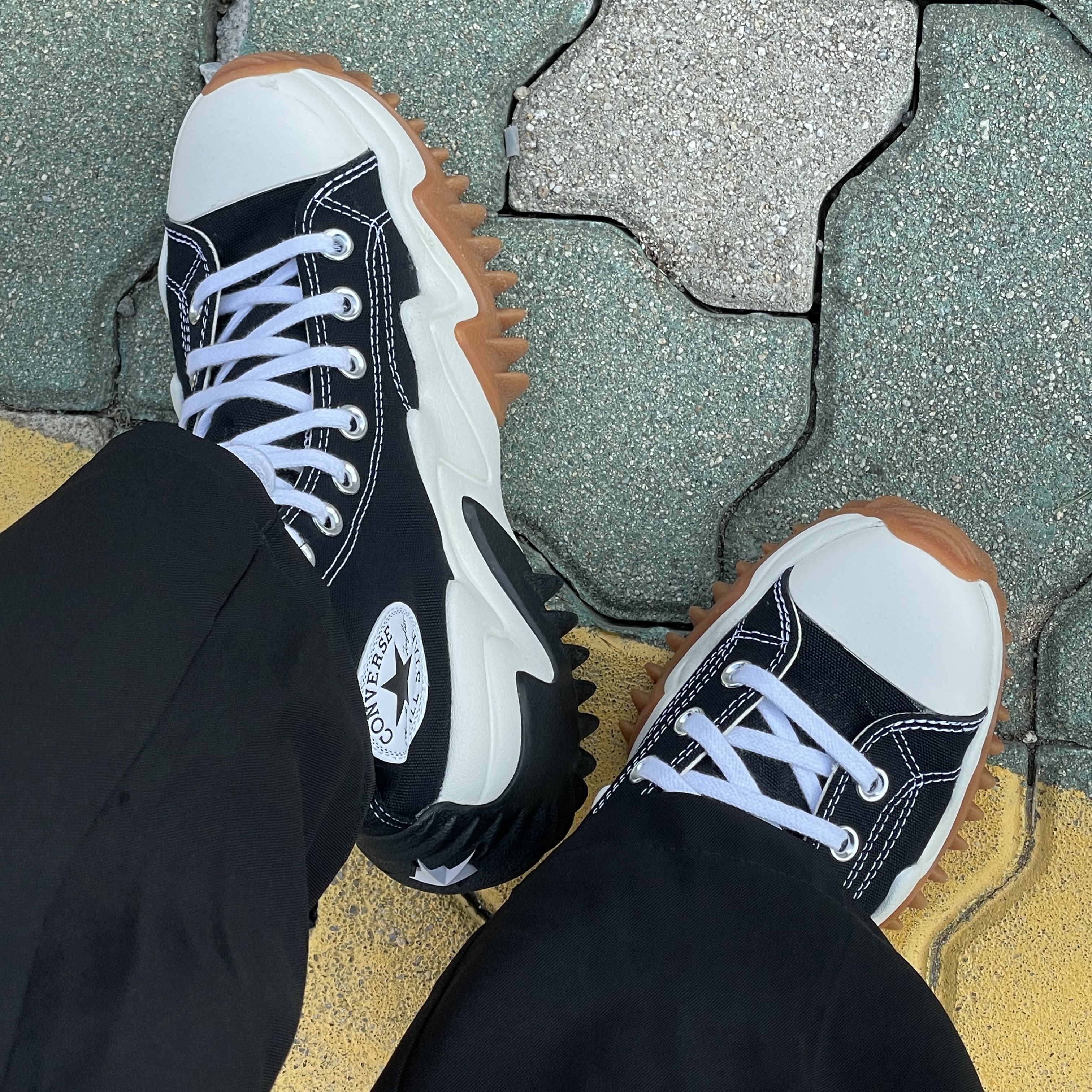 Converse Run Star Motion High Black 착용 스타일