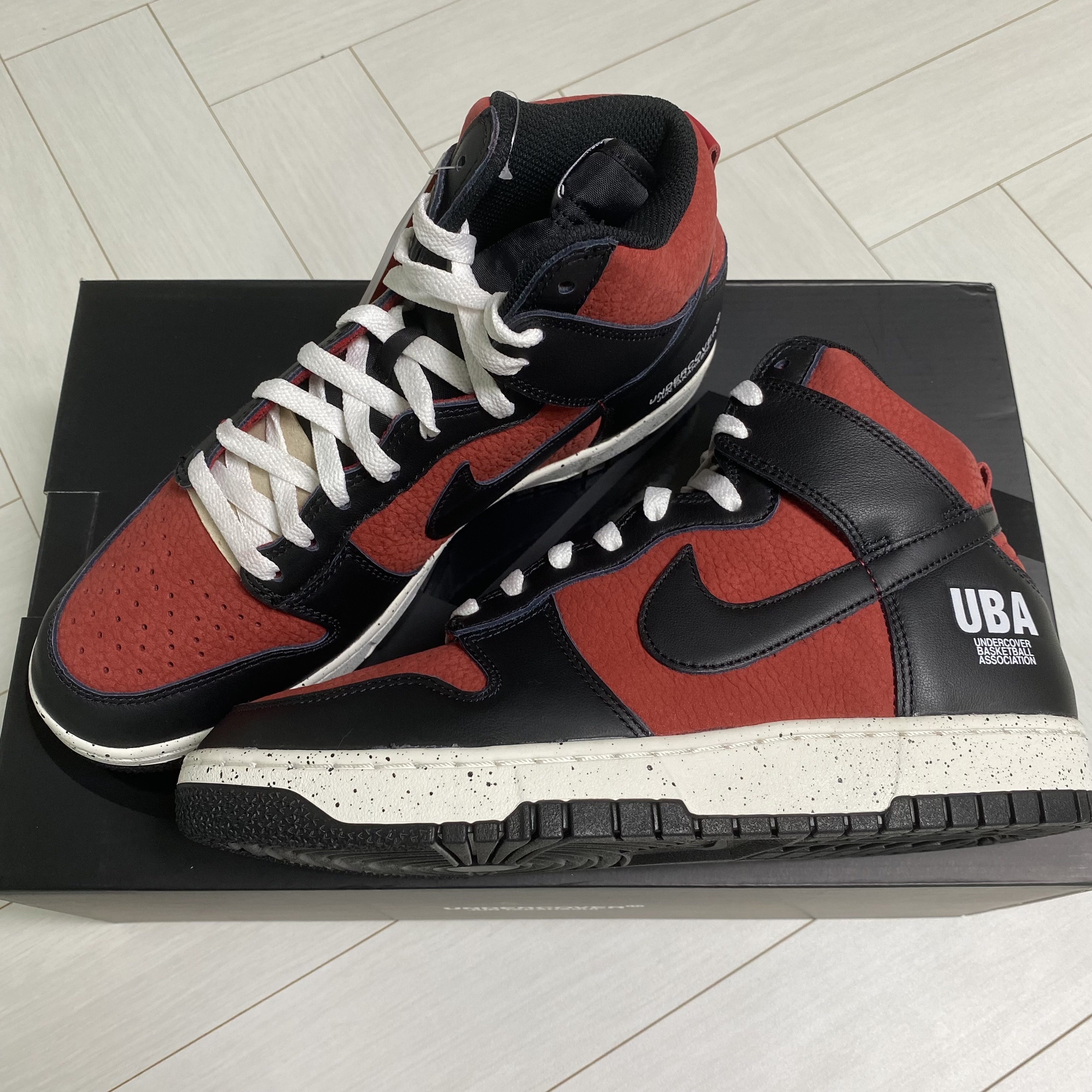 Nike x Undercover Dunk High 1985 Gym Red 착용 스타일 - 1
