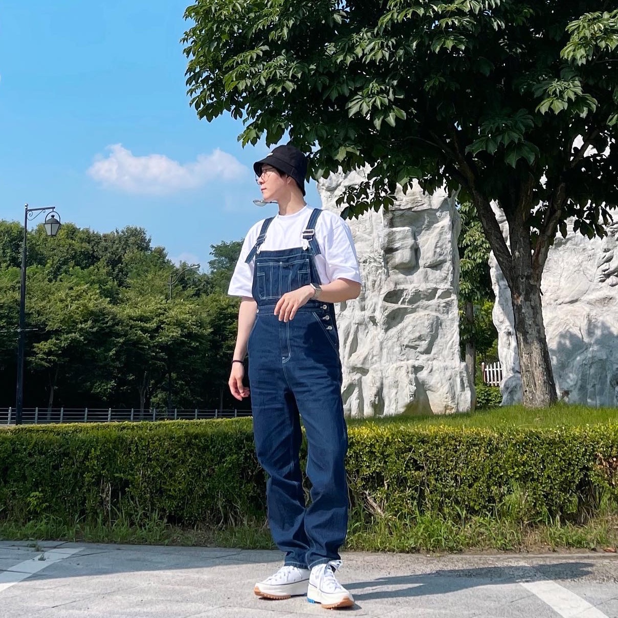 Converse x JW Anderson Run Star Hike Hi White 착용 스타일