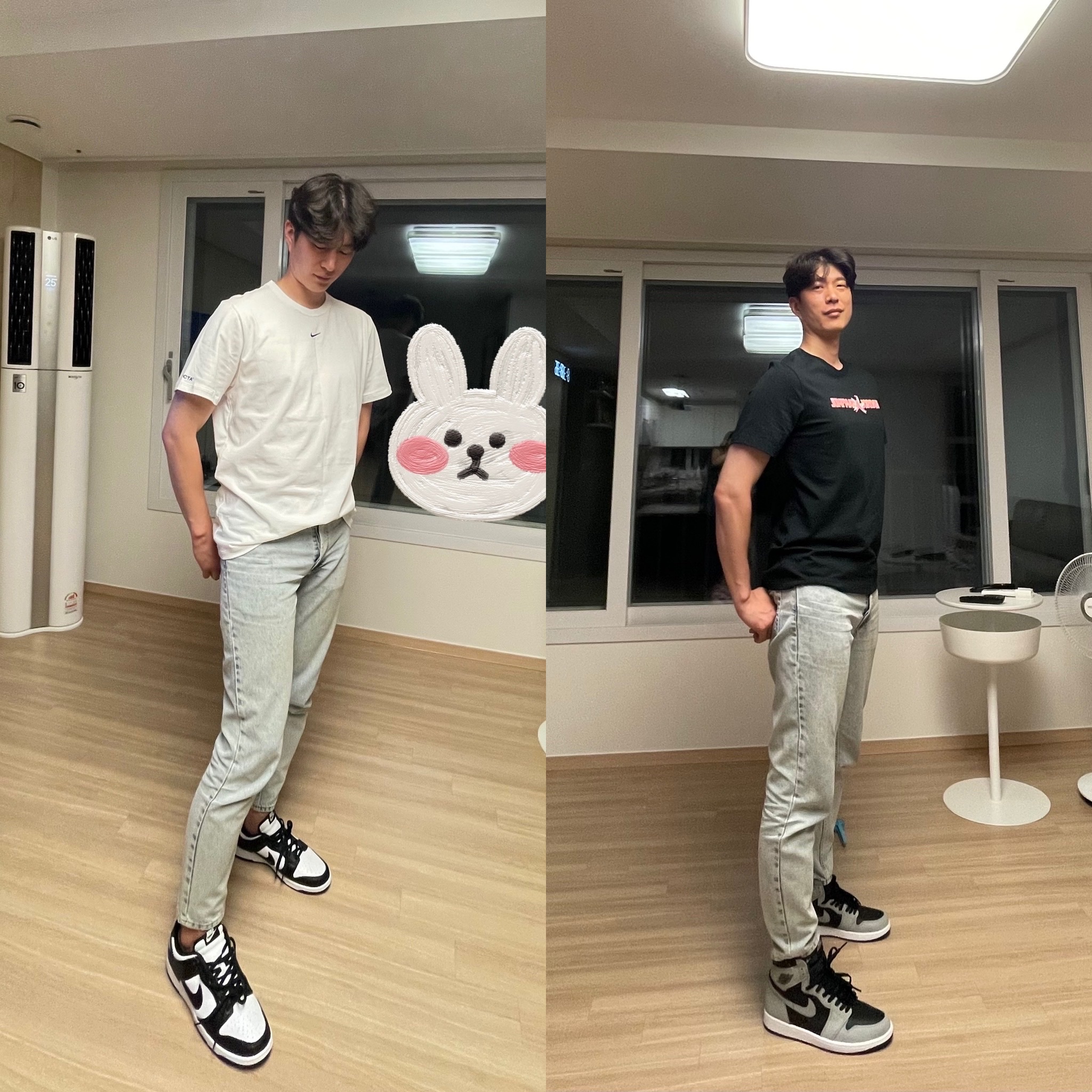 Nike Dunk Low Retro Black, Jordan 1 Retro High OG Shadow 2.0 착용 스타일