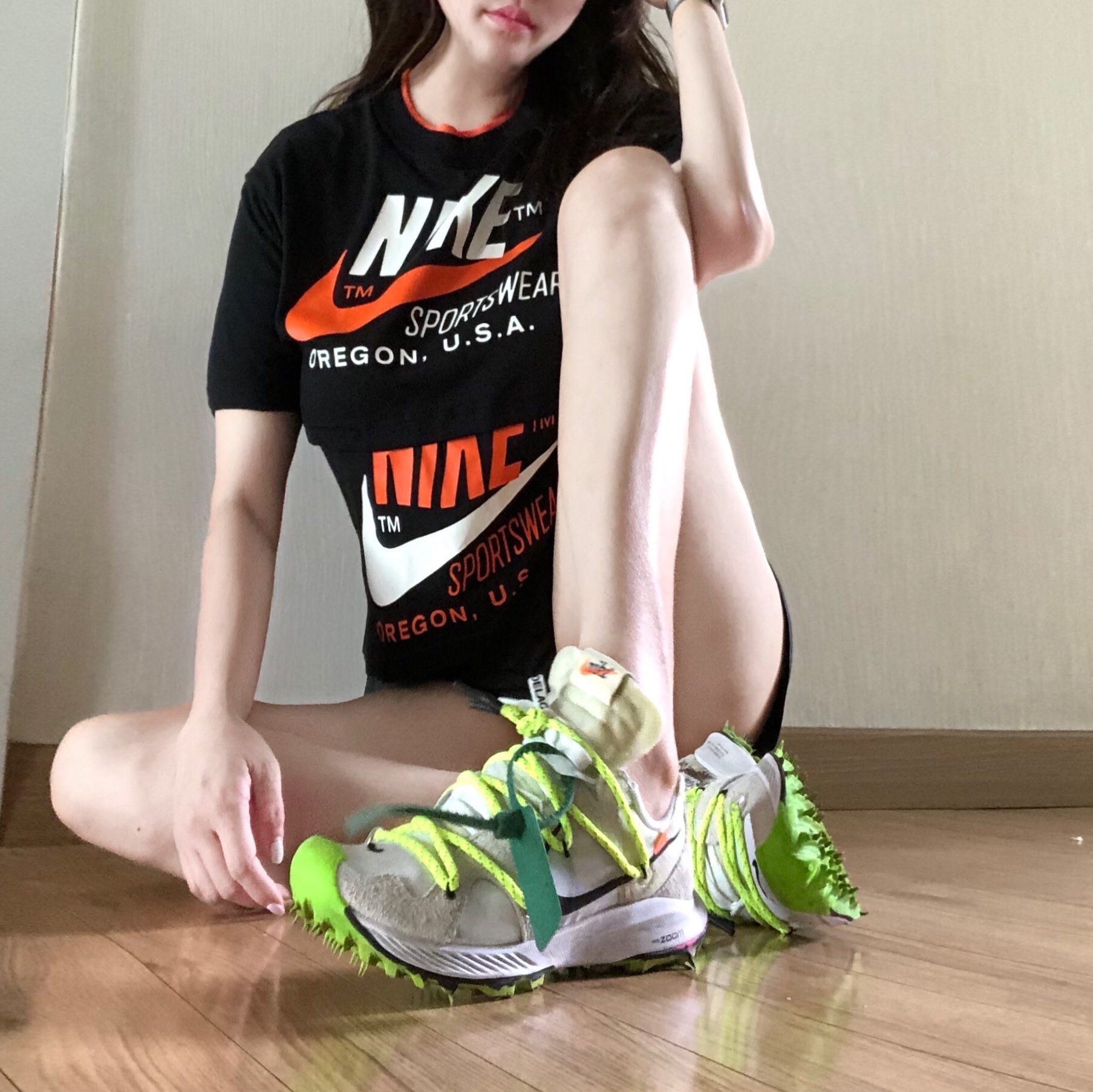 (W) Nike x Off-White Zoom Terra Kiger 5 White 착용 스타일