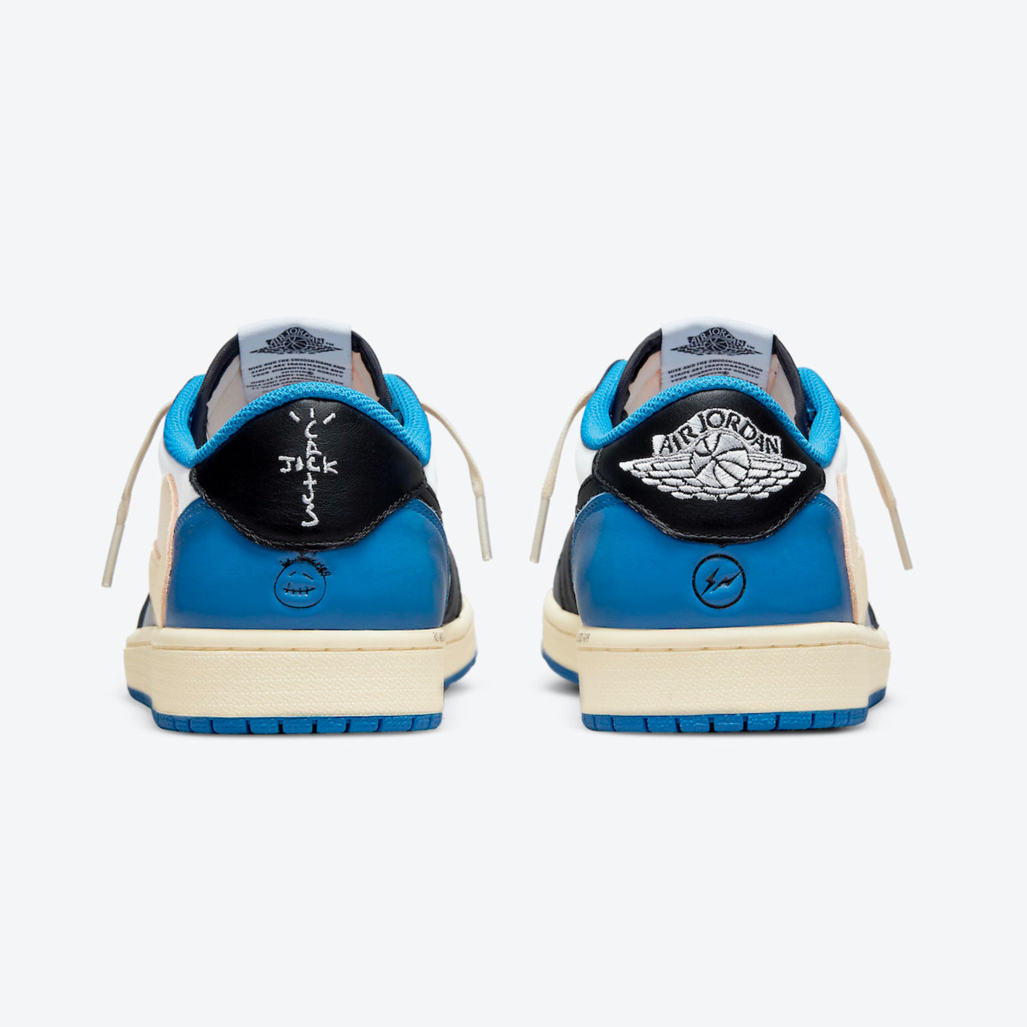 Jordan 1 x Travis Scott x Fragment Retro High OG SP Military Blue, Jordan 1 x Travis Scott x Fragment Retro Low OG SP Military Blue 착용 스타일 - 5