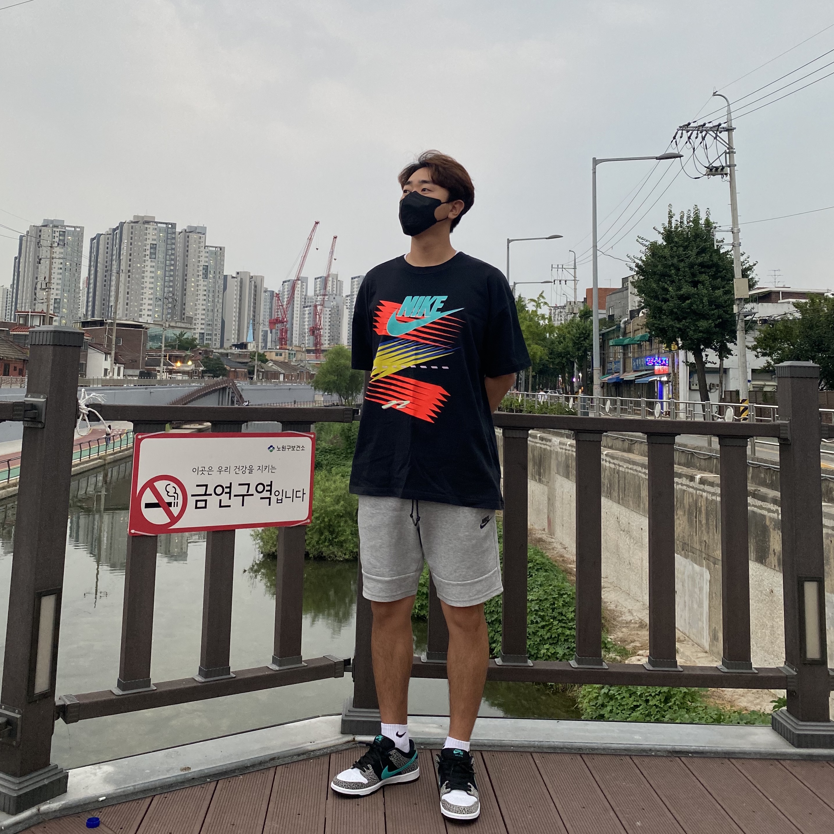 Nike SB Dunk Low Pro Clear Jade, Nike x Atmos NRG CU S/S T-Shirt Black 착용 스타일