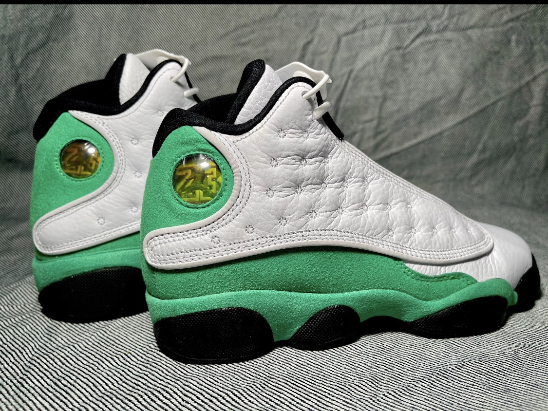 Jordan 13 Retro Lucky Green 착용 스타일 - 1