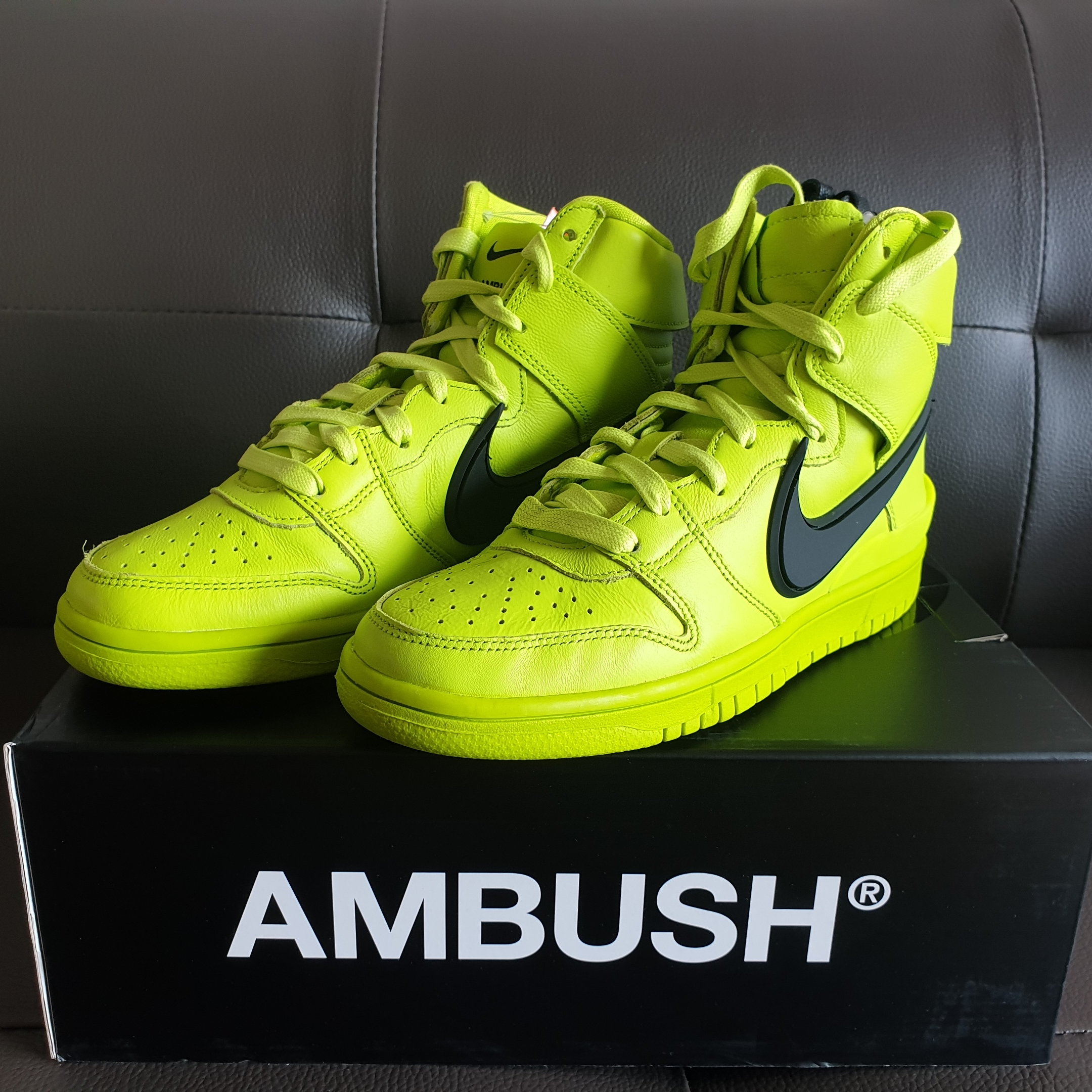 Nike x Ambush Dunk High Flash Lime 착용 스타일 - 1