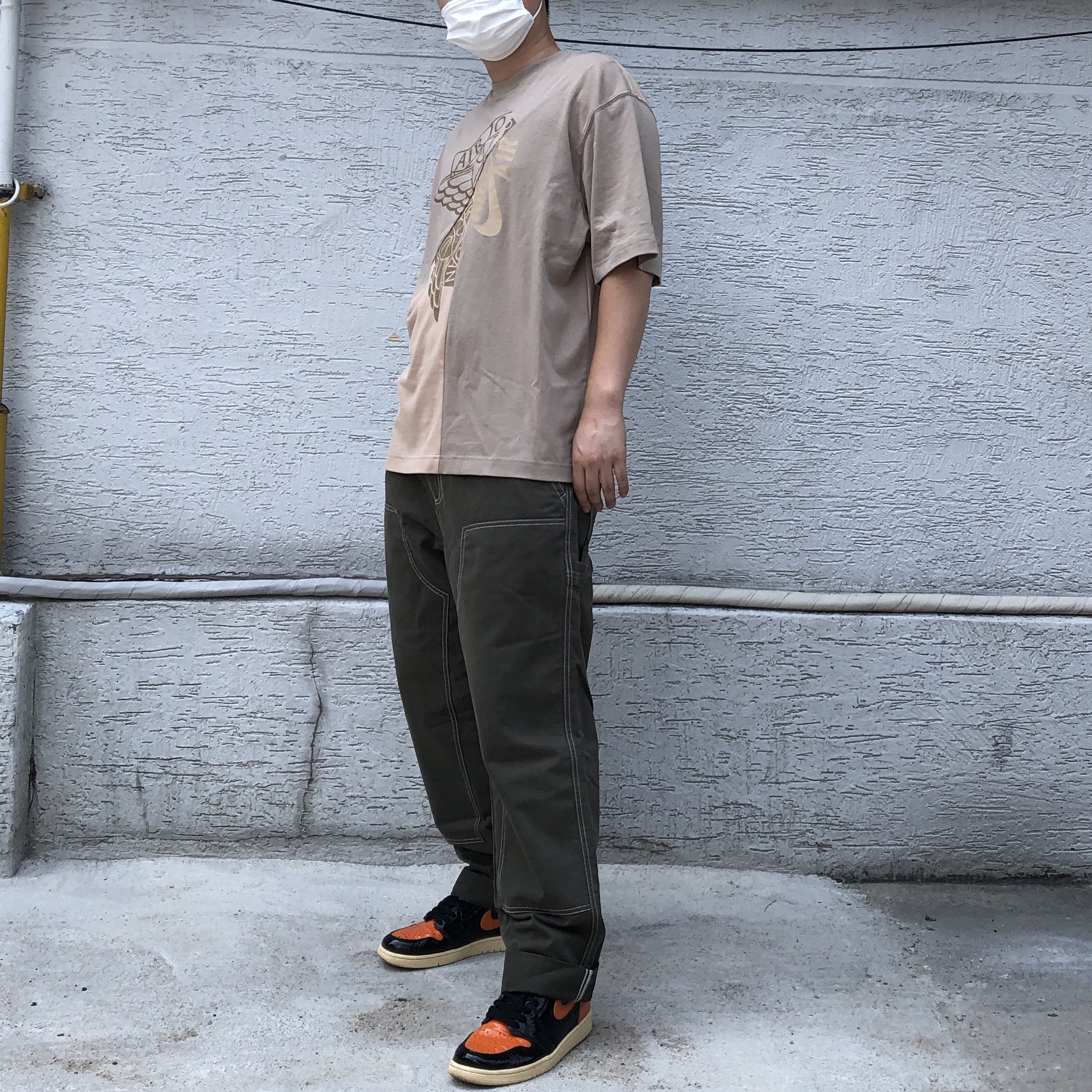 Jordan x Travis Scott S/S Top - Asia, Jordan 1 Retro High Shattered Backboard 3.0 착용 스타일