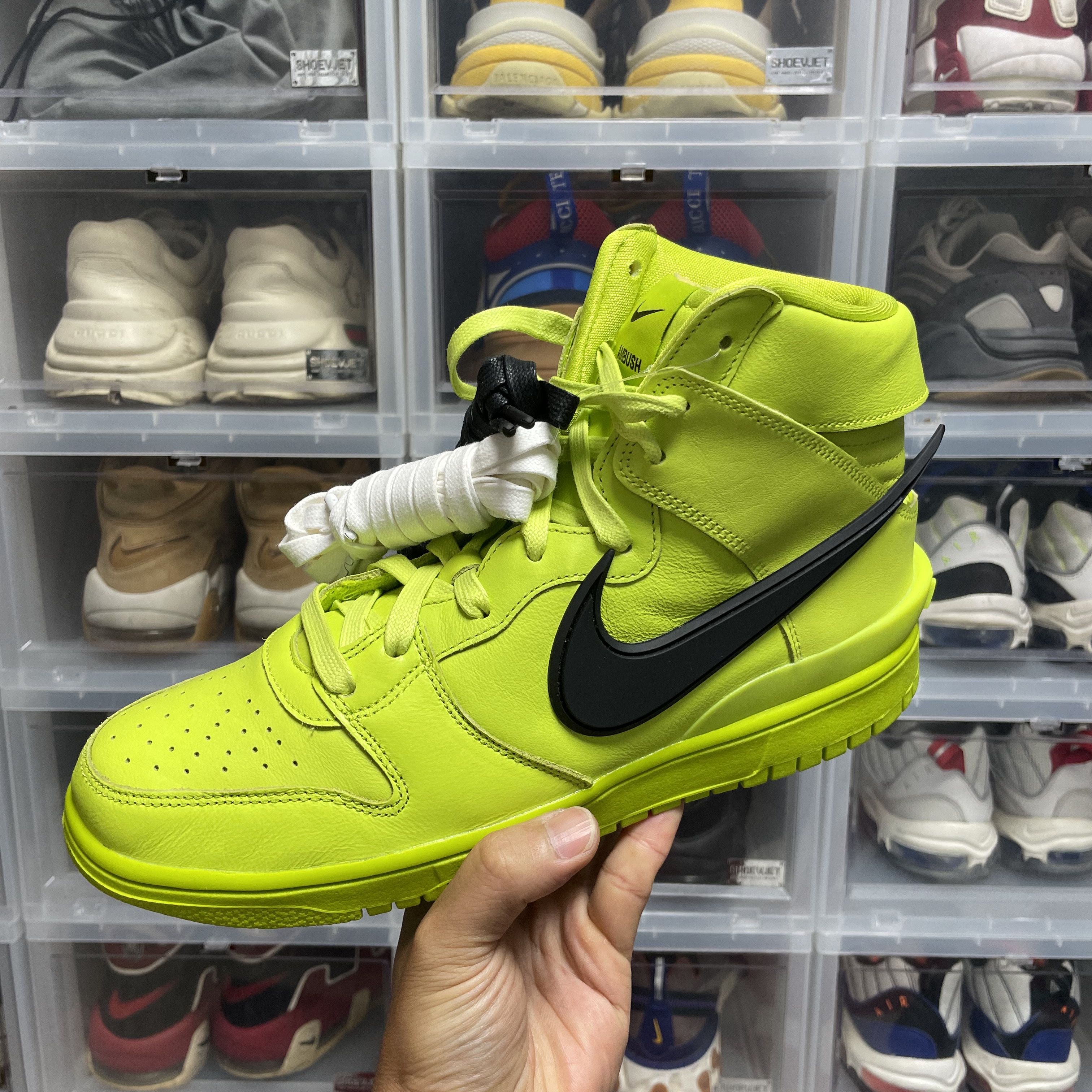 Nike x Ambush Dunk High Flash Lime 착용 스타일 - 3
