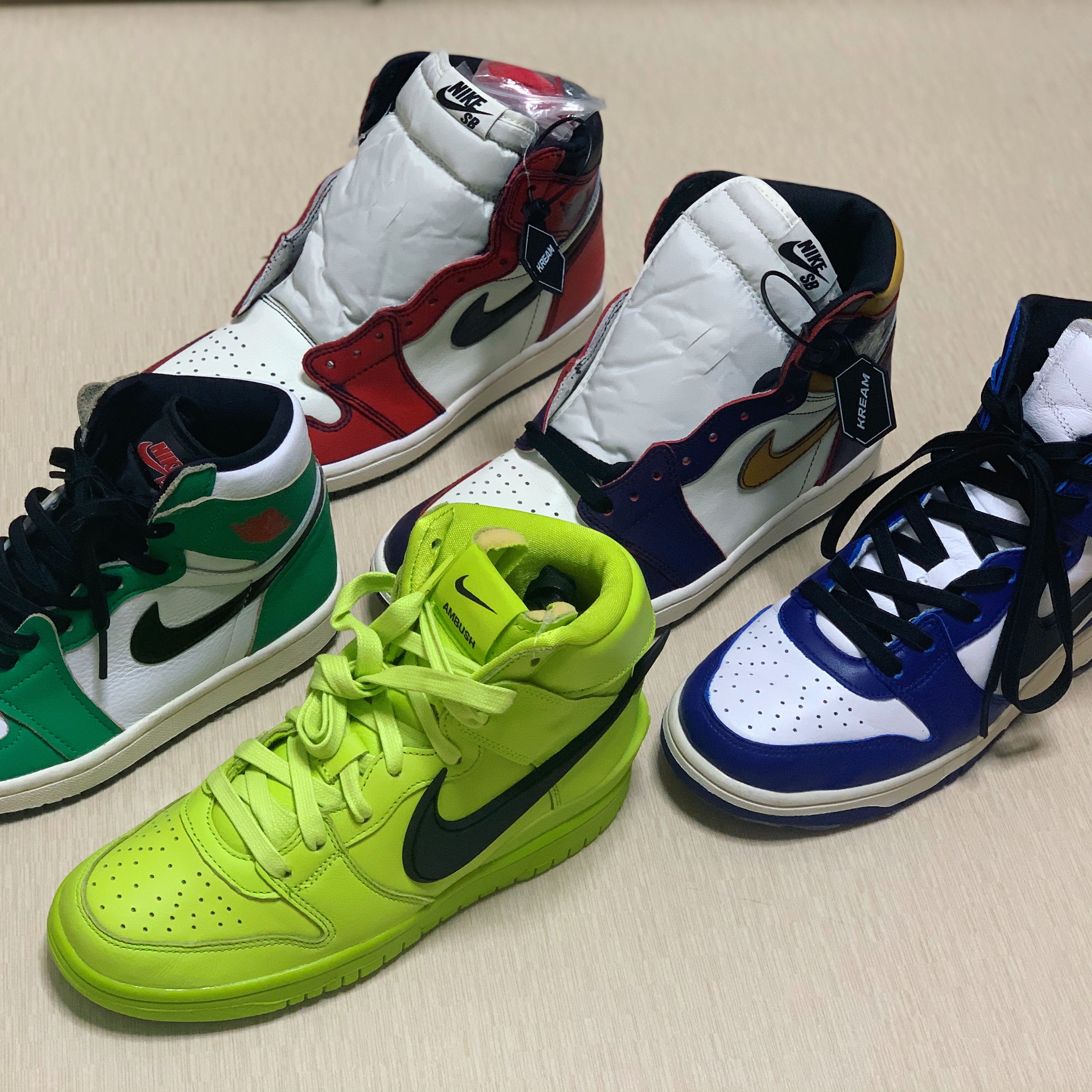 Jordan 1 Retro High OG Defiant SB LA to Chicago, (W) Jordan 1 Retro High OG Lucky Green 착용 스타일