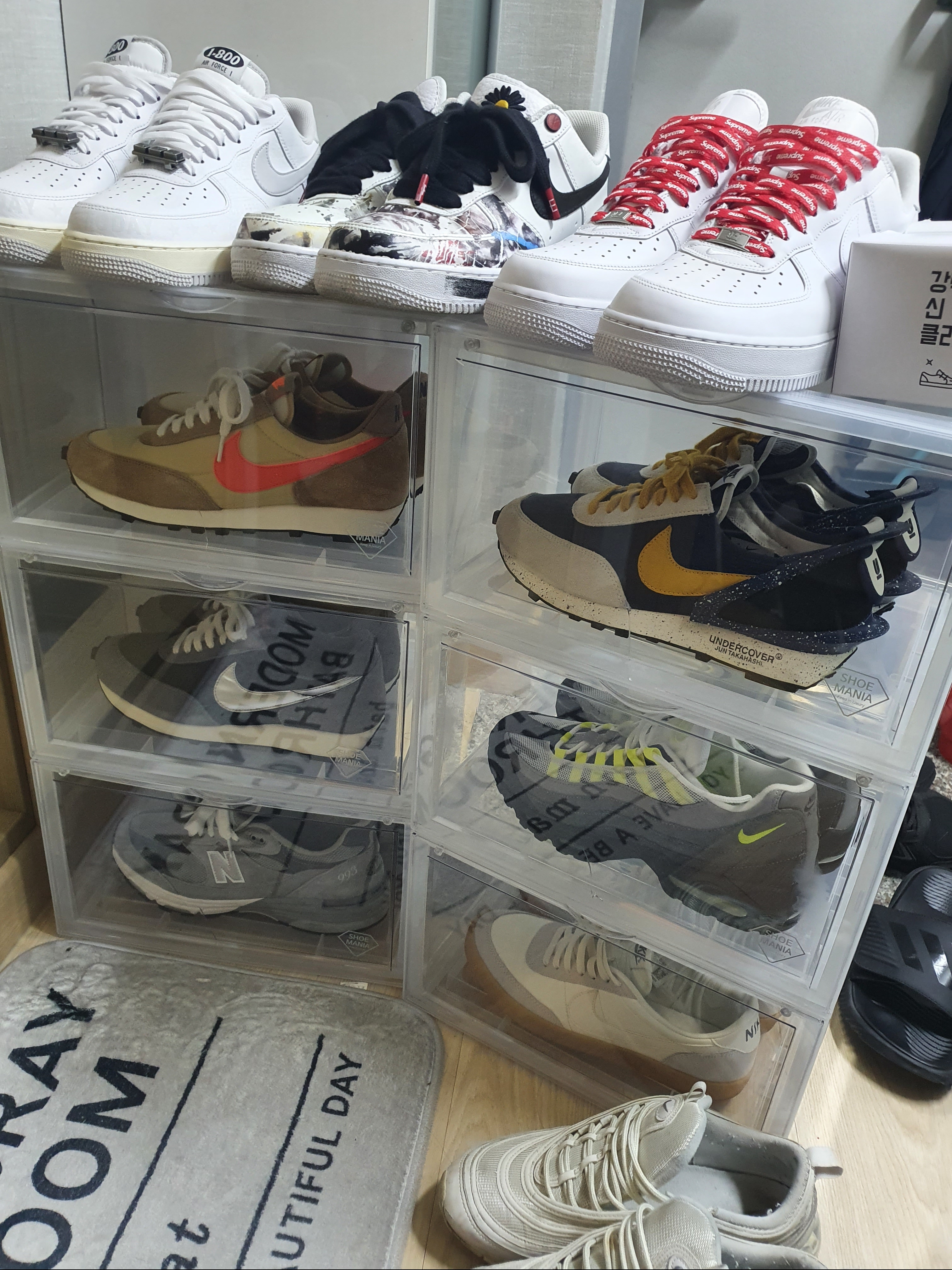 Nike x Peaceminusone Air Force 1 Low Para-Noise 2.0, Nike x Supreme Air Force 1 Low White 착용 스타일