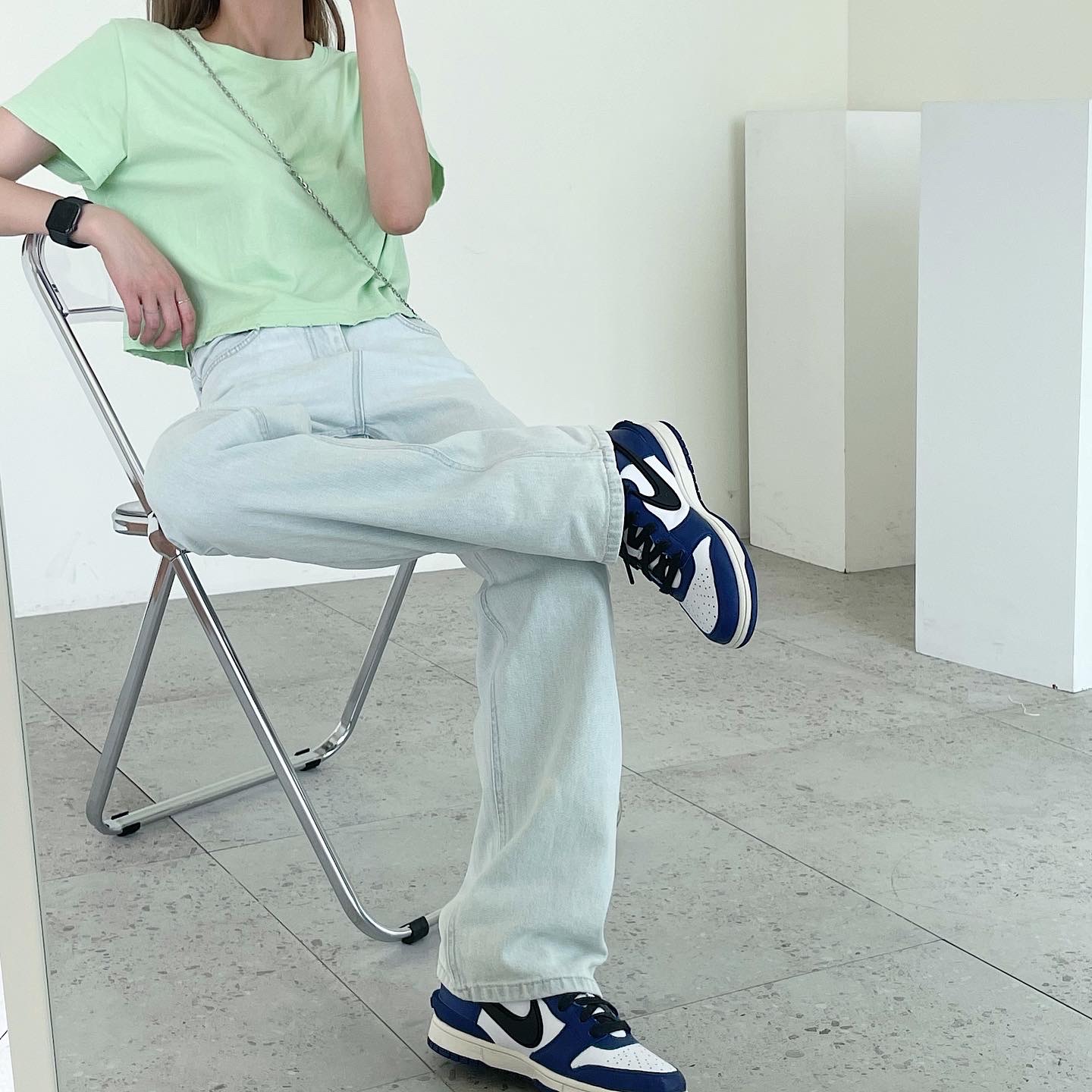 Nike x Ambush Dunk High Deep Royal Blue 착용 스타일 - 2