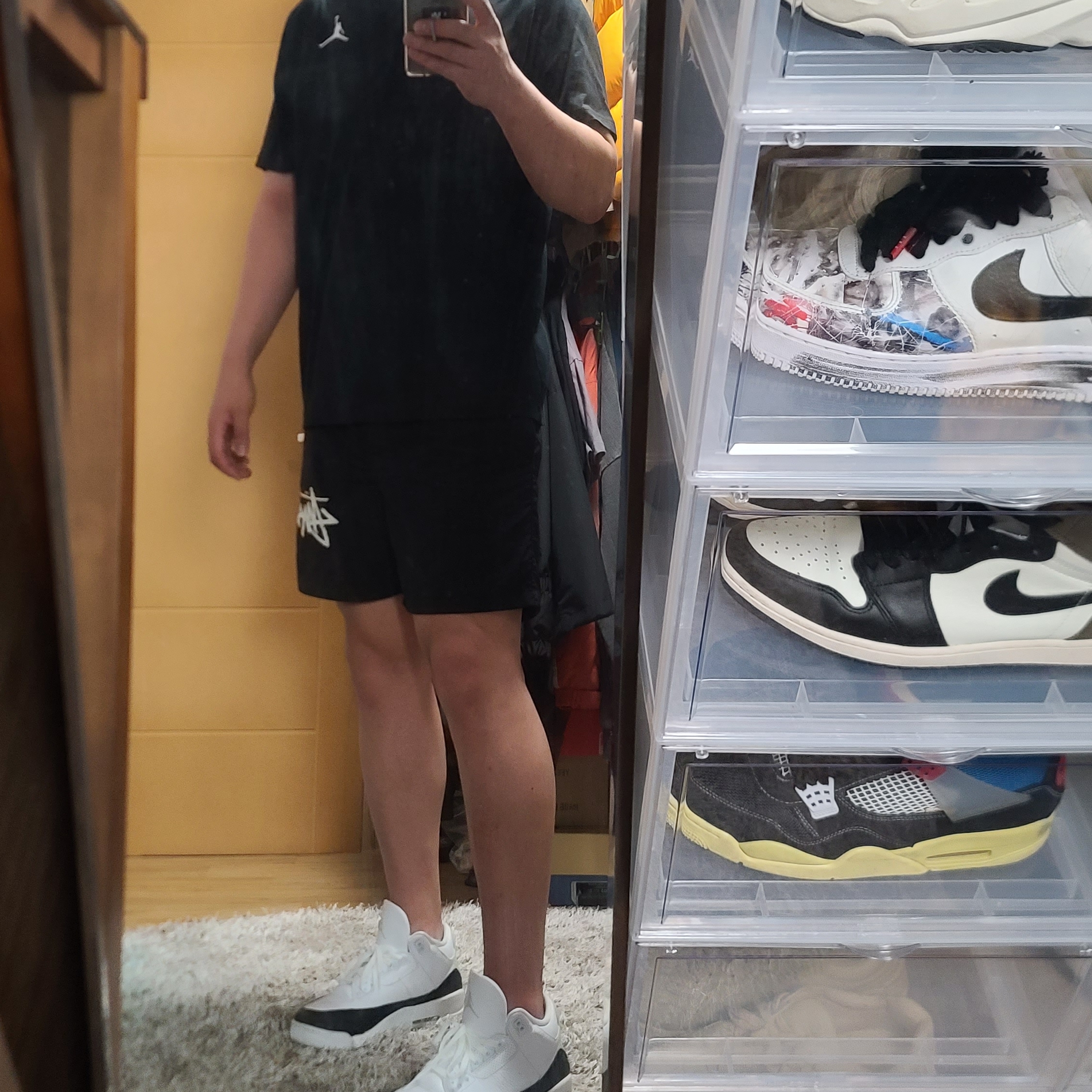 Jordan 3 x Fragment Retro SP White Black 착용 스타일