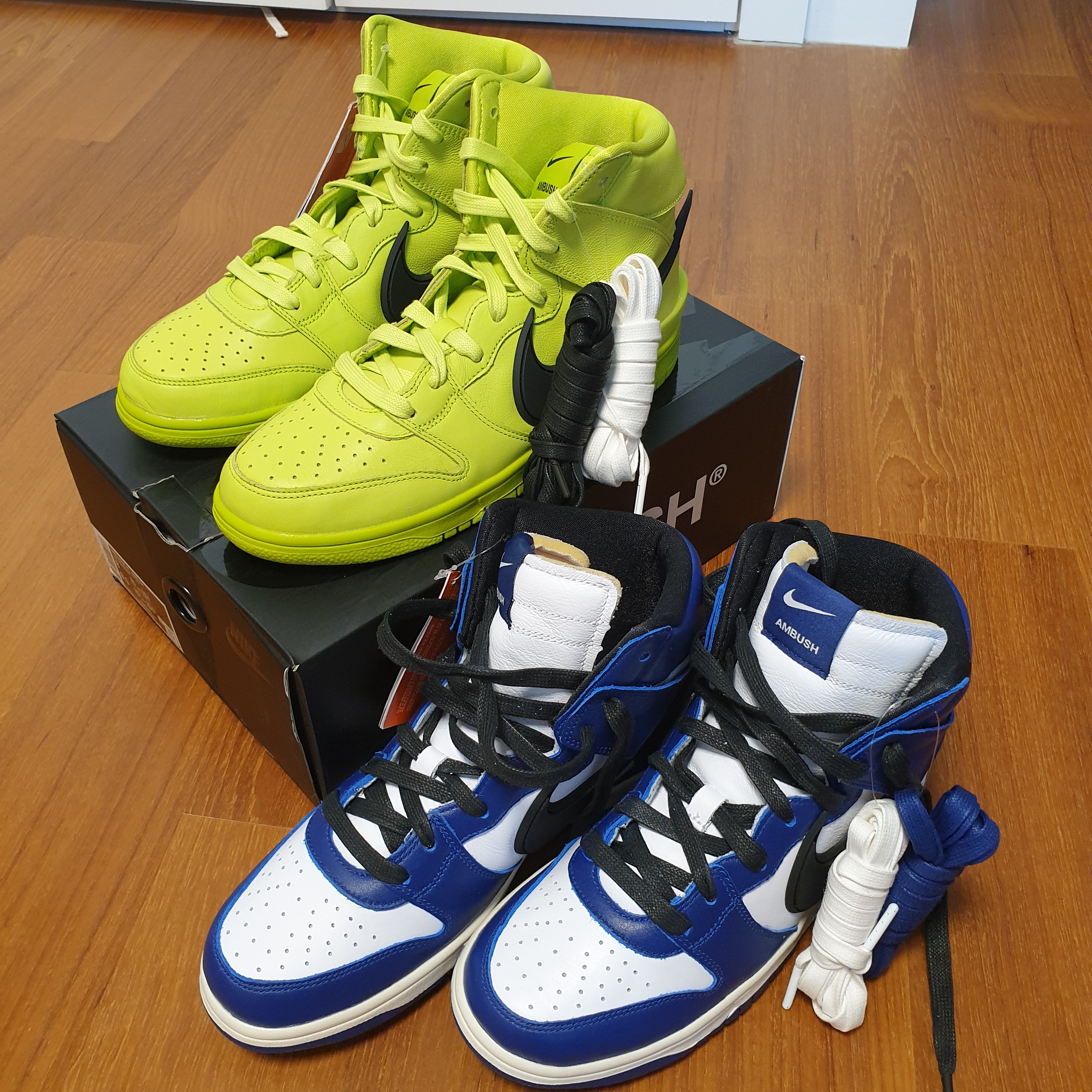 Nike x Ambush Dunk High Flash Lime 착용 스타일 - 4