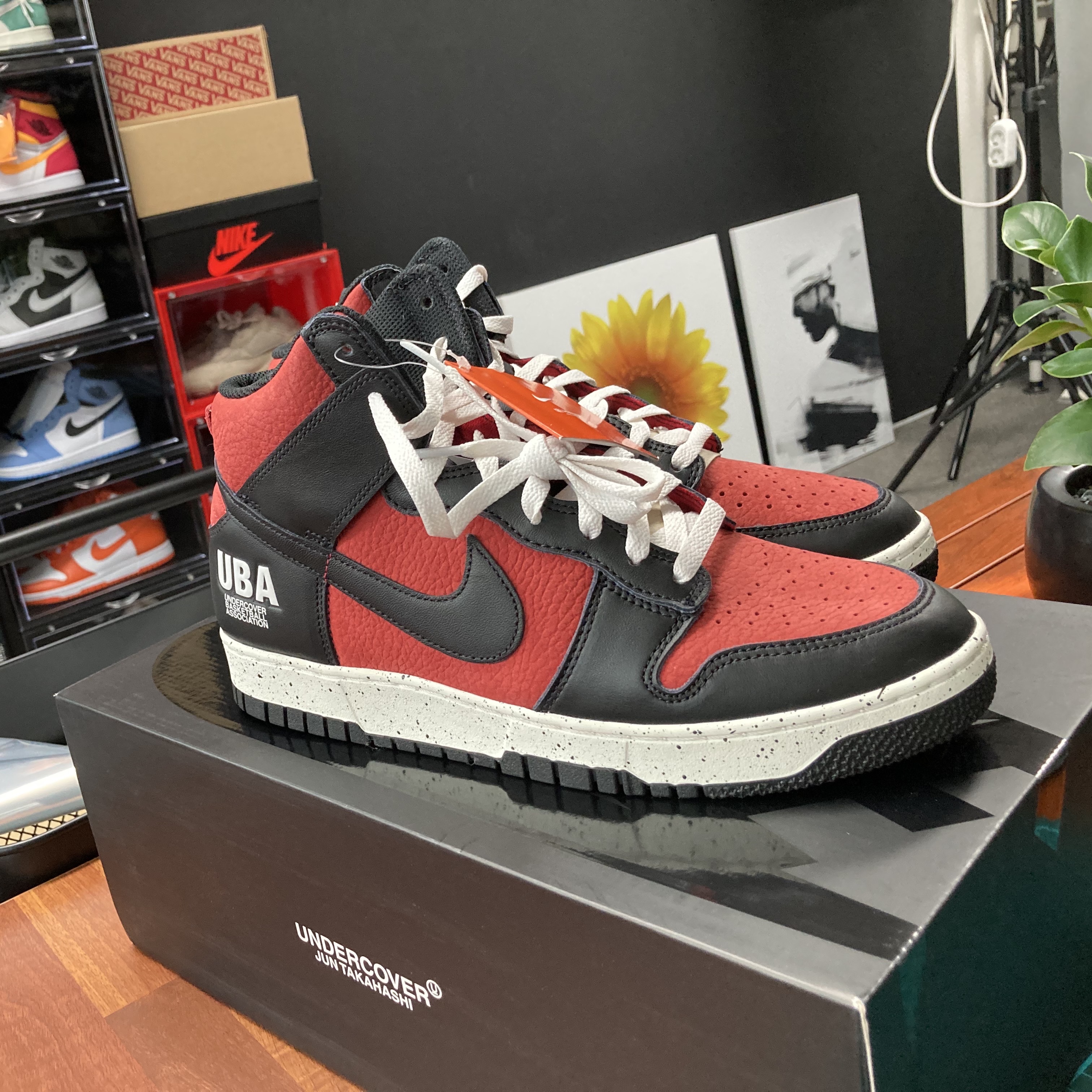 Nike x Undercover Dunk High 1985 Gym Red 착용 스타일