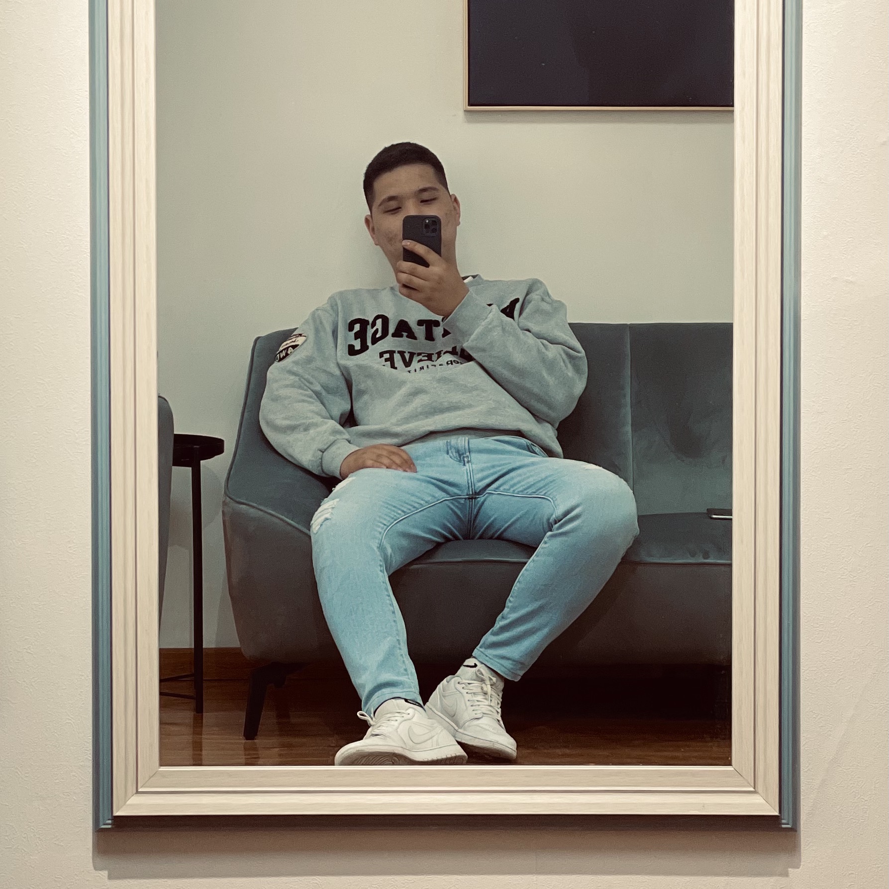 Jordan 1 Low Triple White Tumbled Leather 2020 착용 스타일